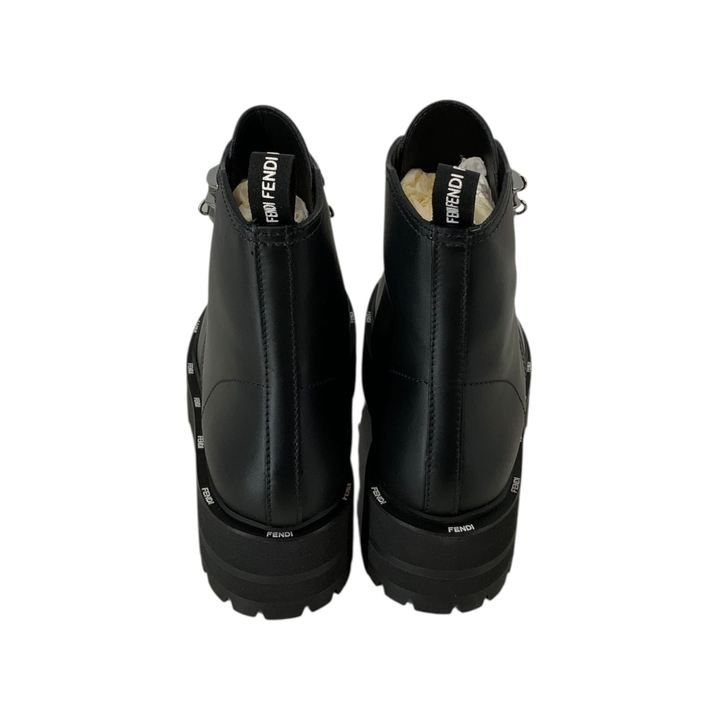Fendi Calfskin FFreedom Platform Biker Boots