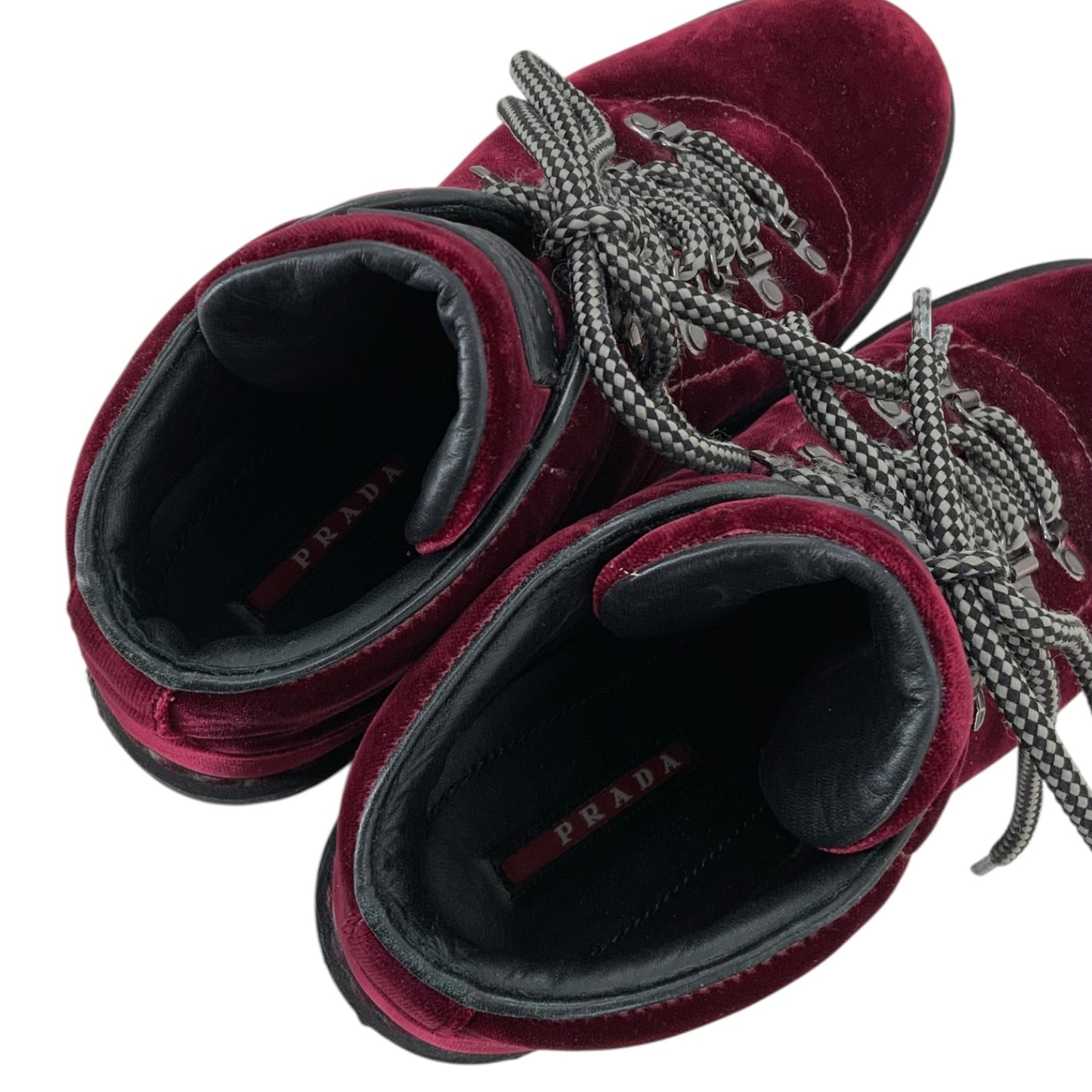 Prada Velvet Hiking Boots