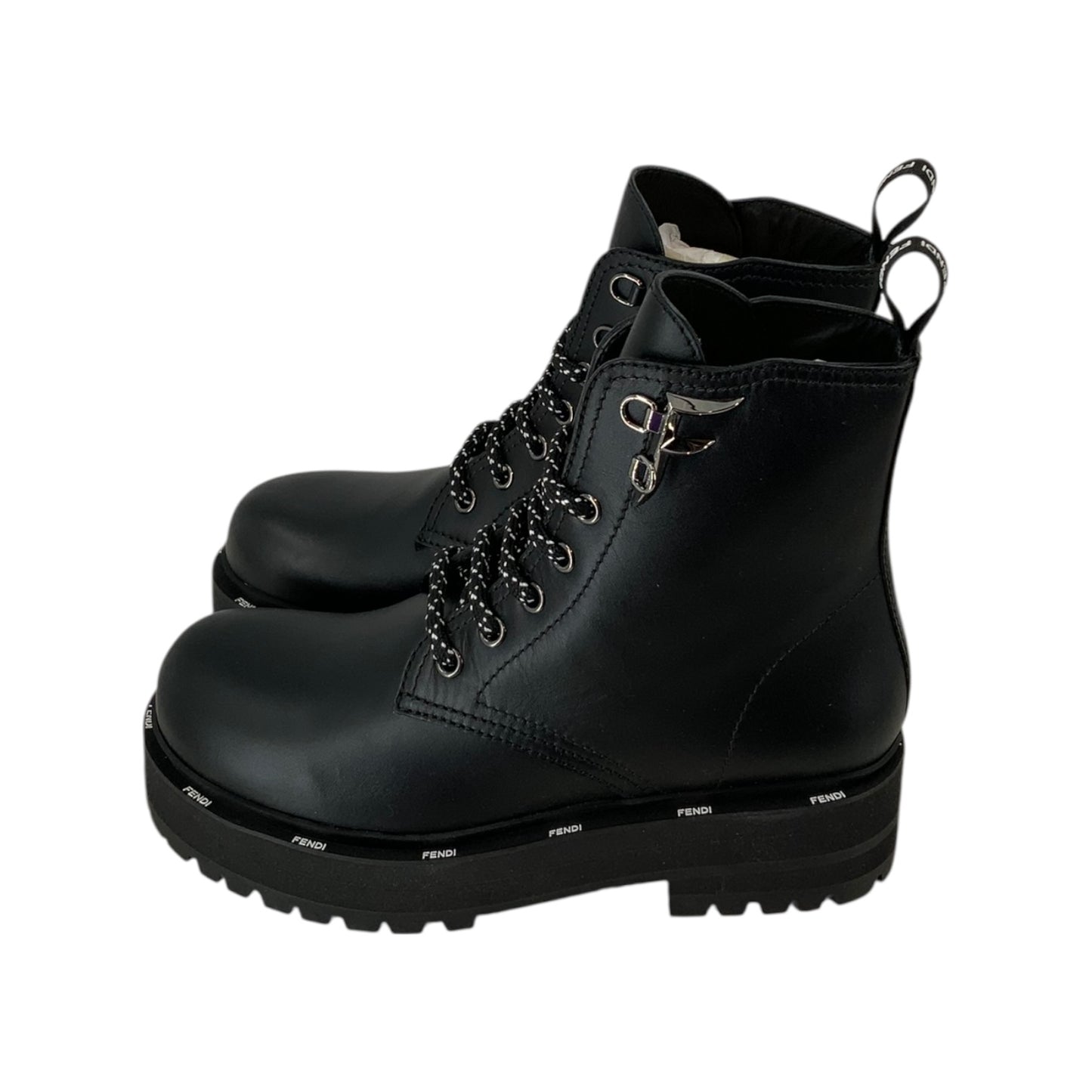Fendi Calfskin FFreedom Platform Biker Boots