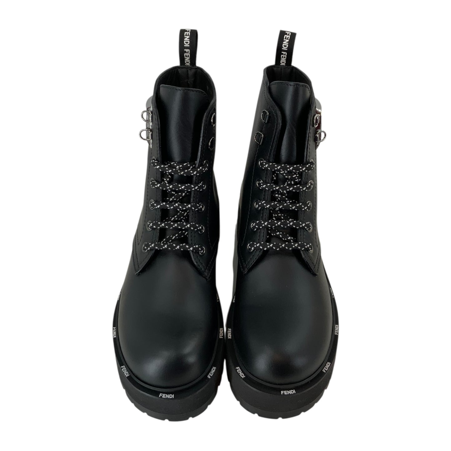 Fendi Calfskin FFreedom Platform Biker Boots