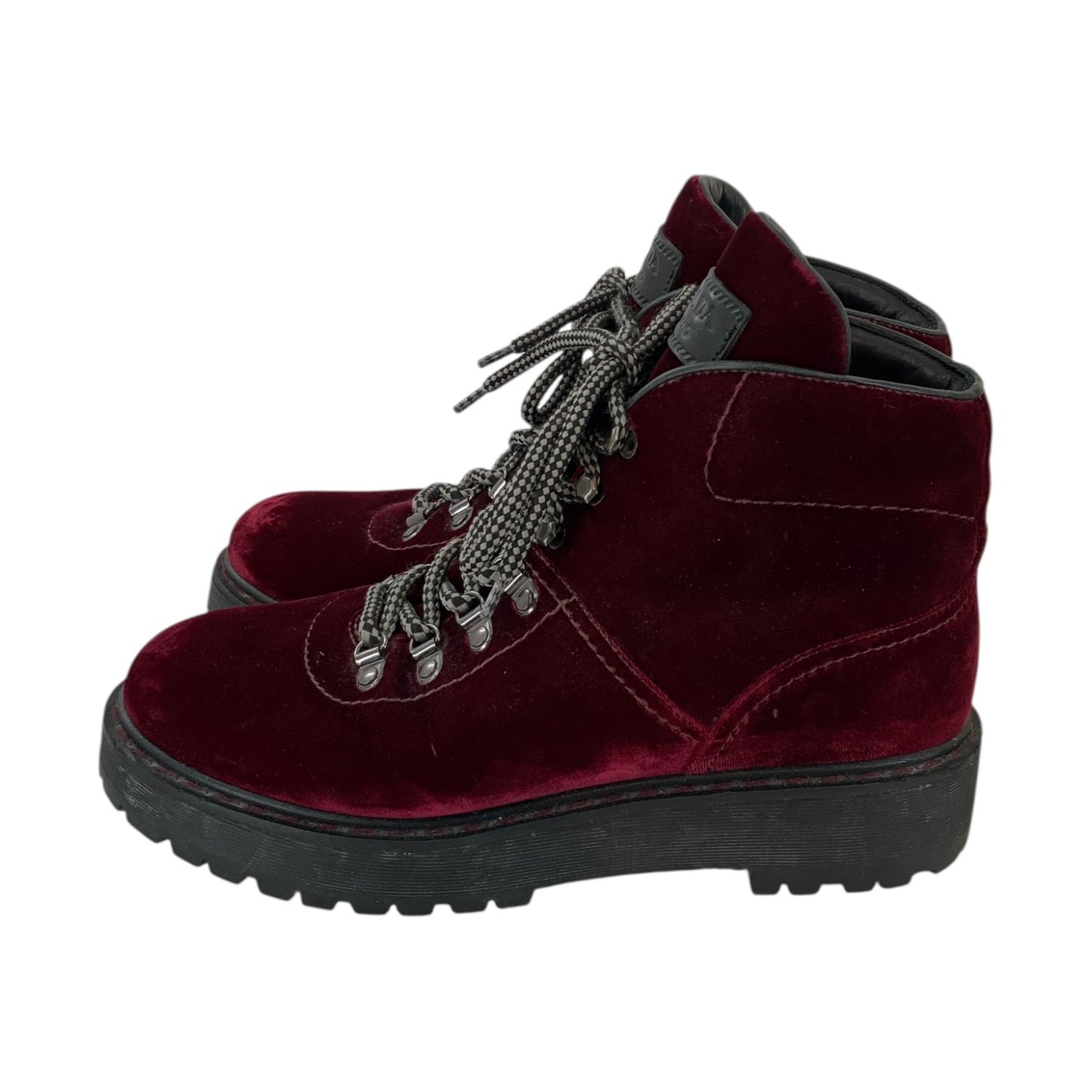 Prada Velvet Hiking Boots