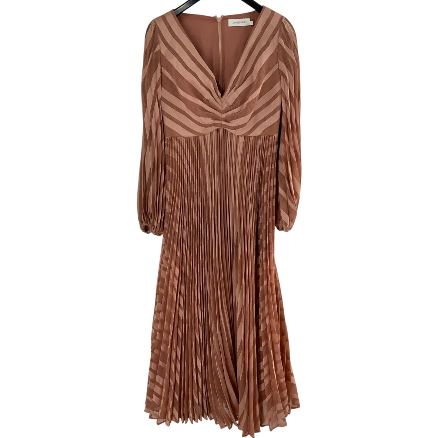 Zimmerman Blush Colored Pleated Midi Dress