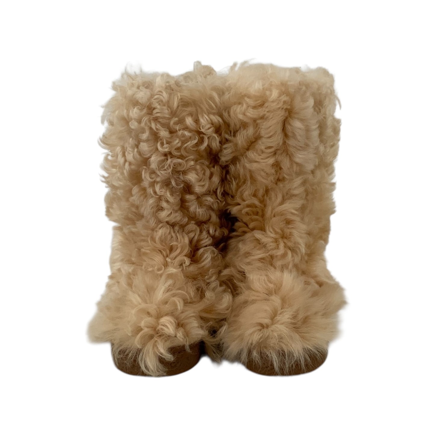 Saint Laurent Beige Shearling Ankle Boots