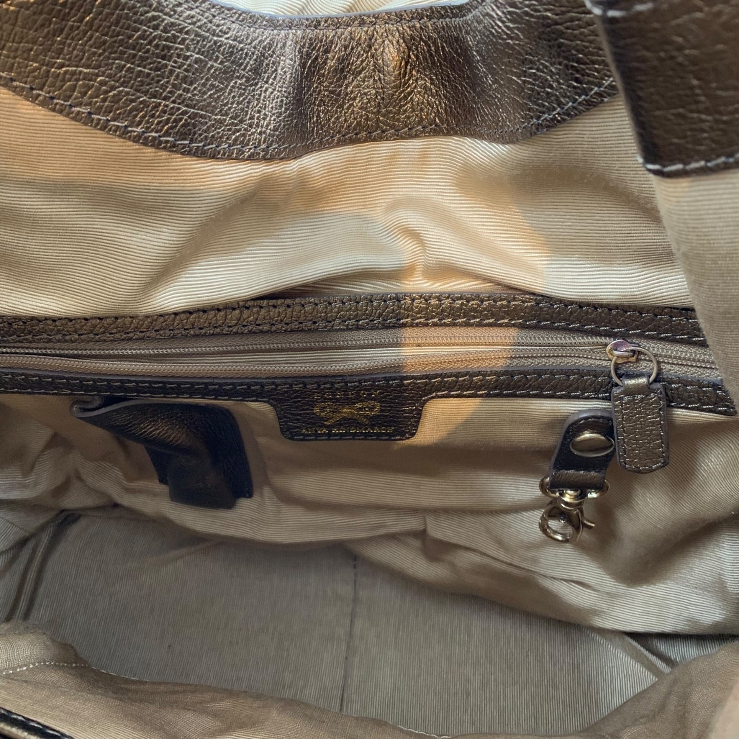 Anya Hindmarch Gold/Brown Shoulder Bag