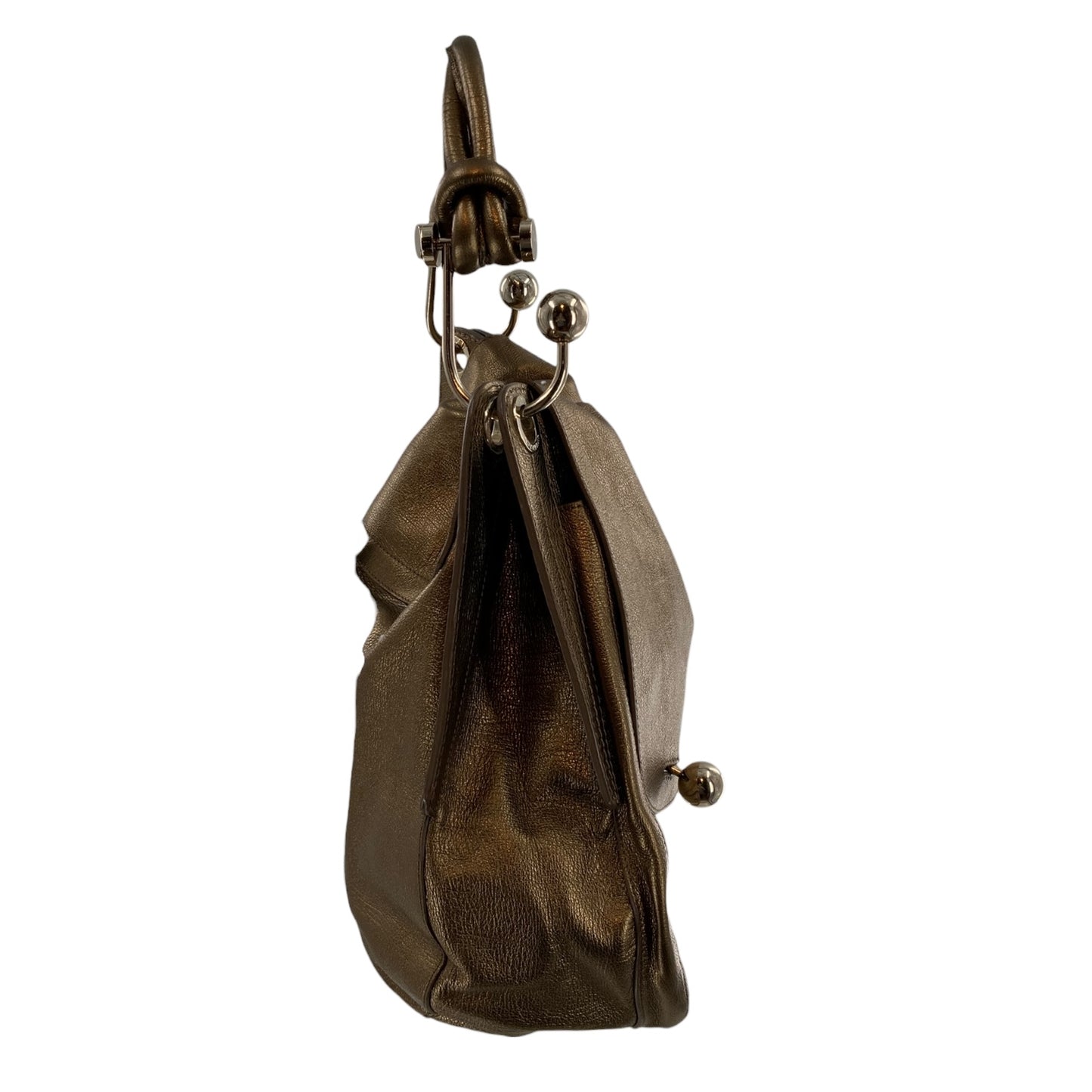 Anya Hindmarch Gold/Brown Shoulder Bag