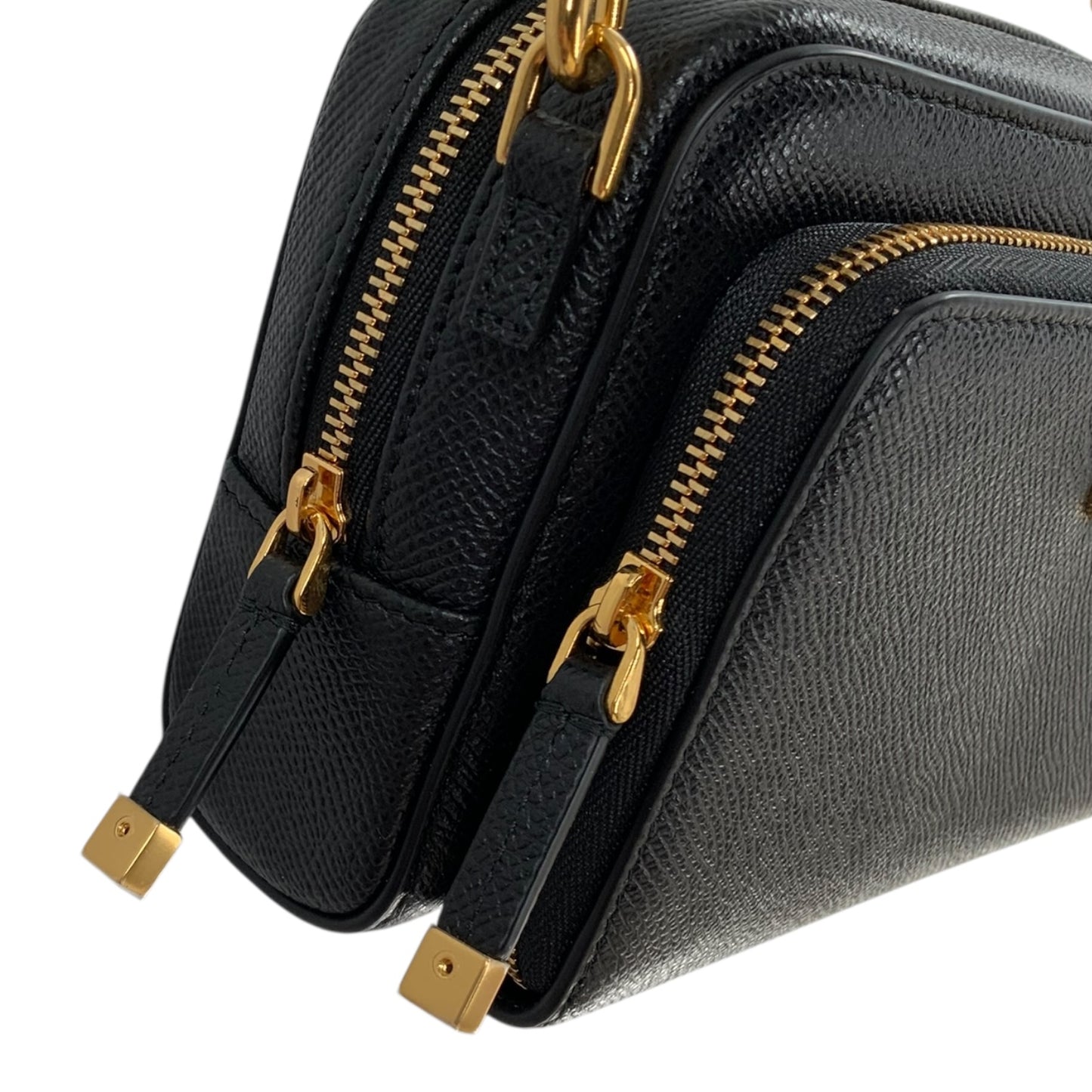 Christian Dior Grained Calfskin Caro Double Pouch Crossbody Bag
