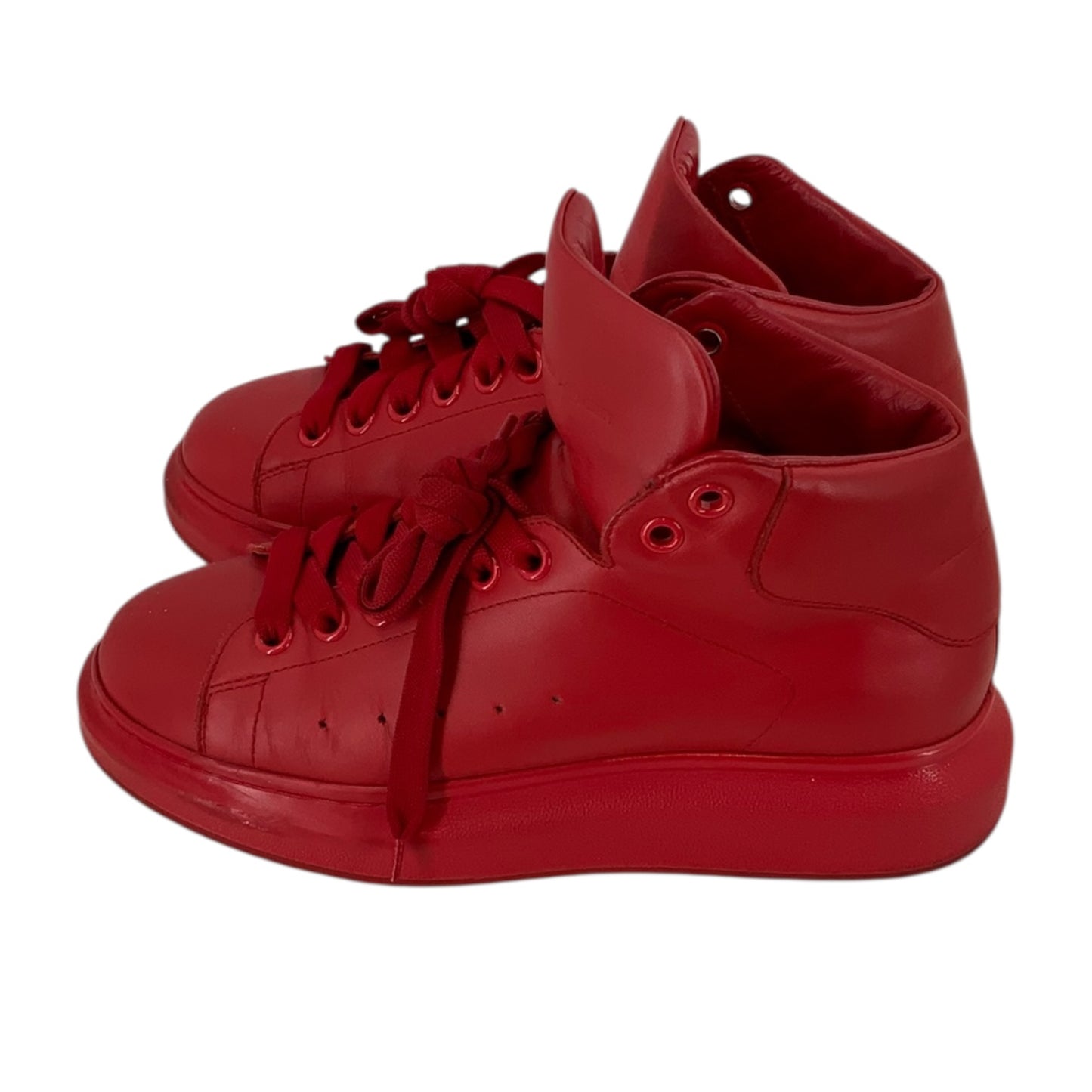 Alexander McQueen High Top Red Sneakers