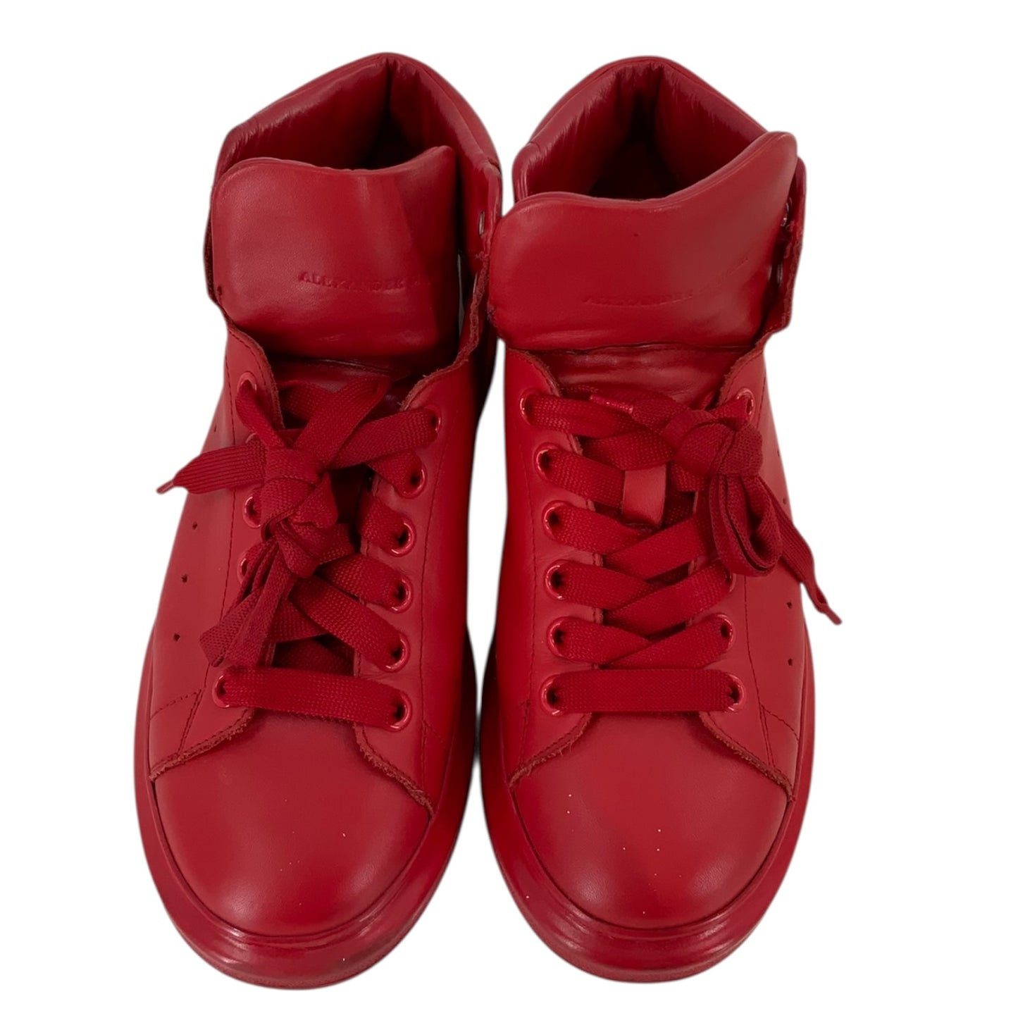 Alexander McQueen High Top Red Sneakers