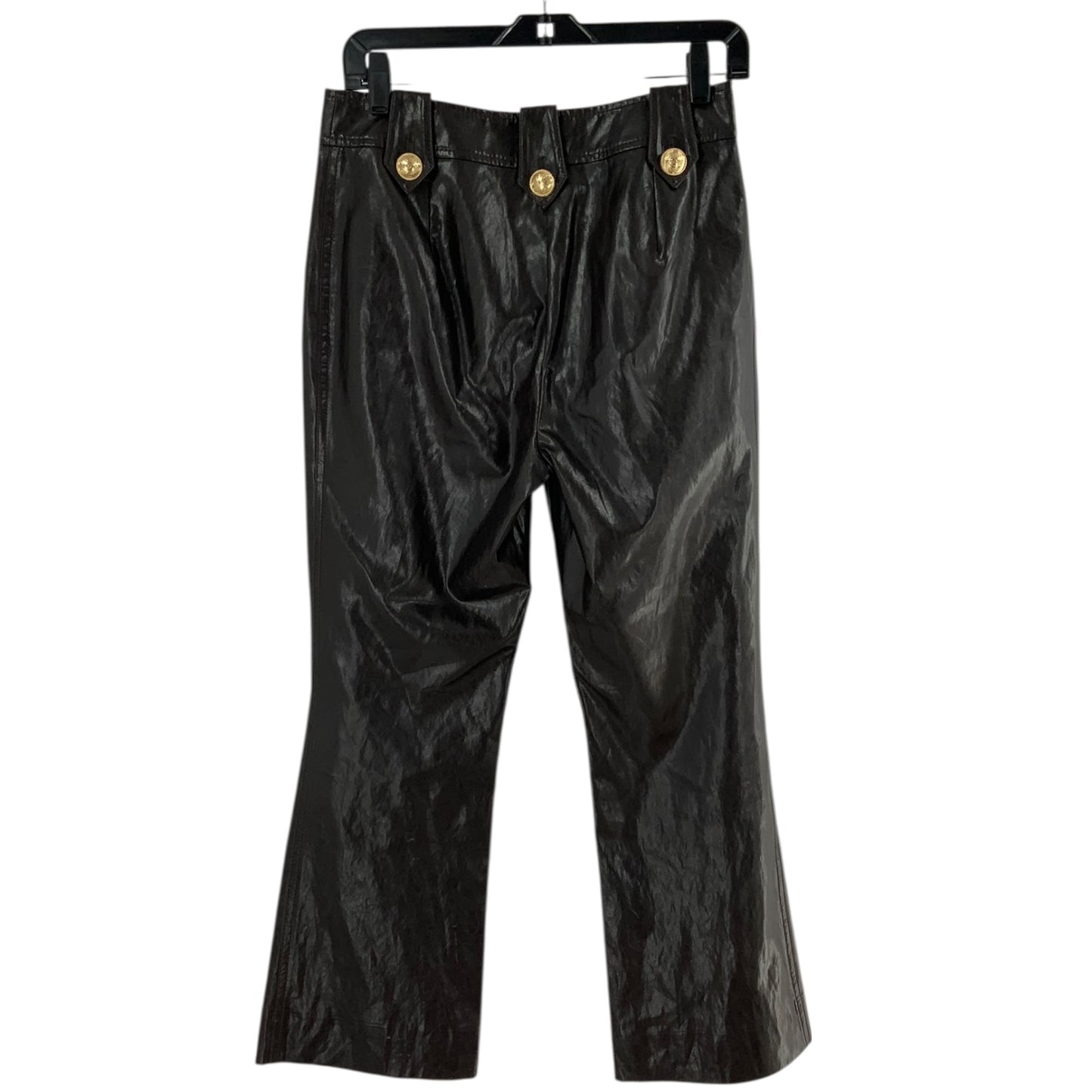 Derek Lam IO Crosby Leather Gold Button Detail Pants