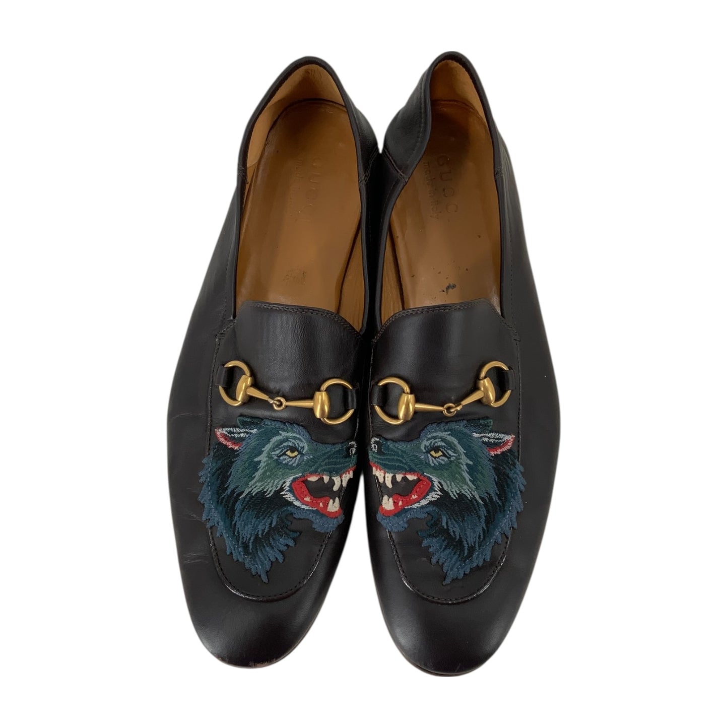 Gucci Horsebit and Embroidered Patch Detail Loafers