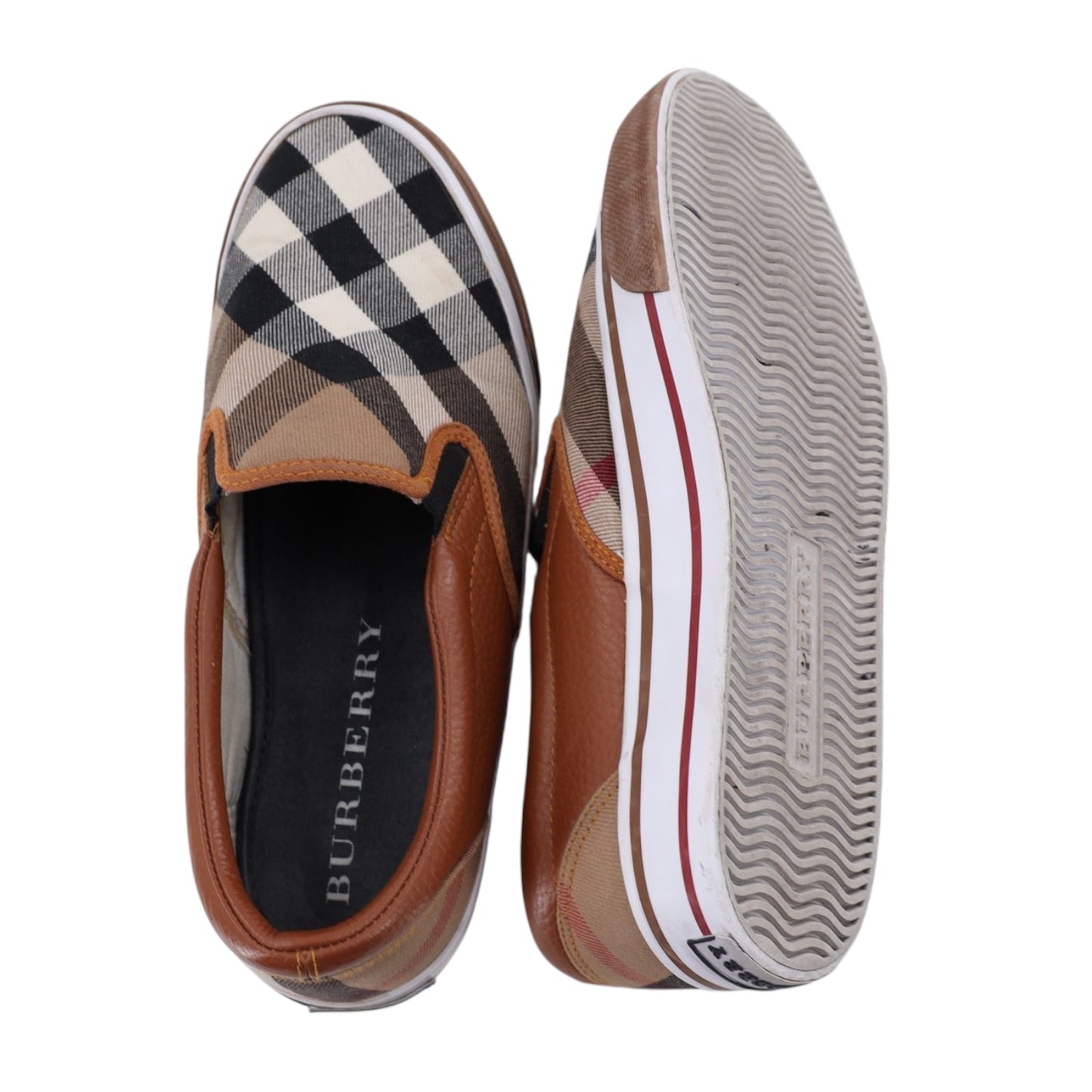 Burberry Nova Check Plaid Slip-On Sneakers