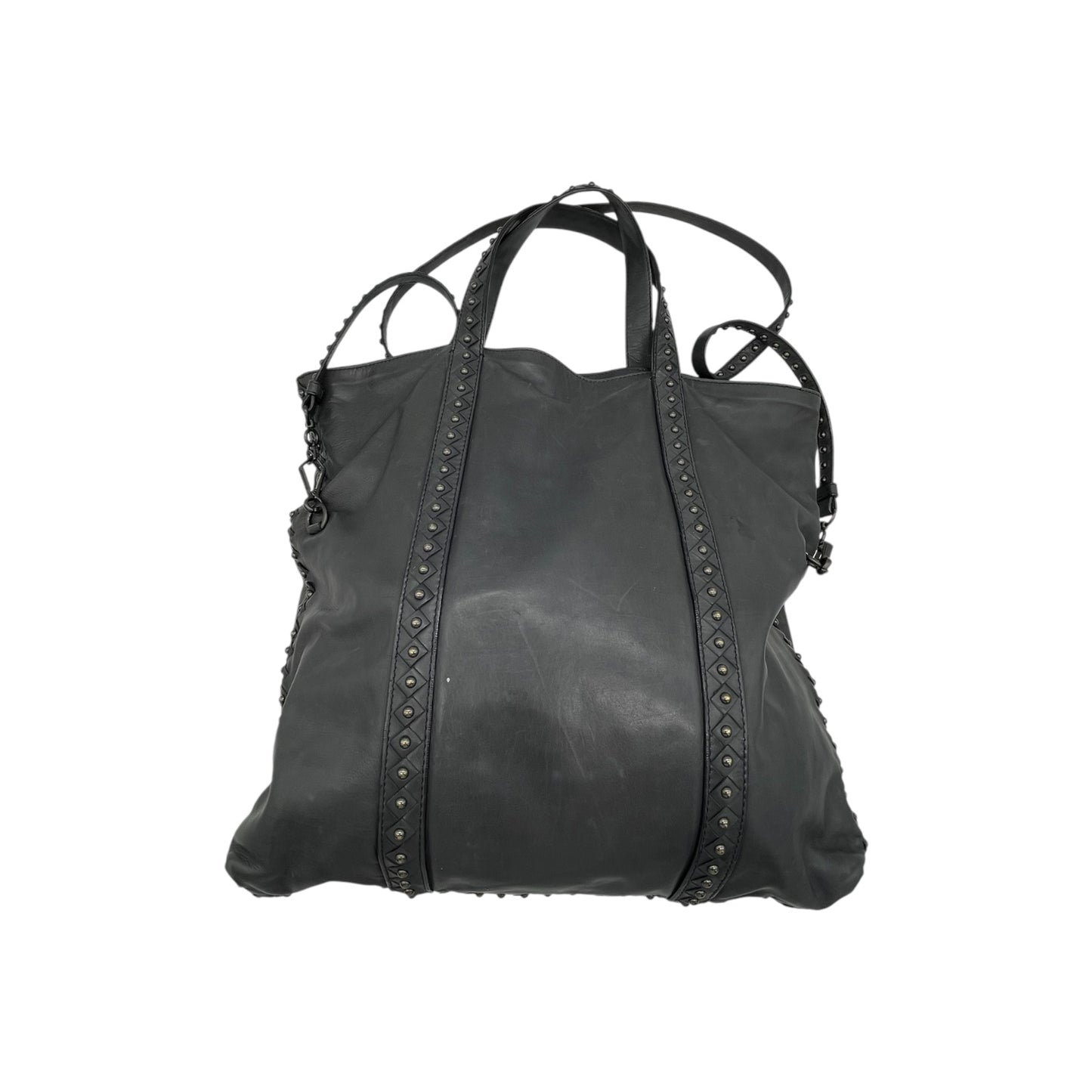 Bottega Veneta Black Leather and Studded Tote Bag