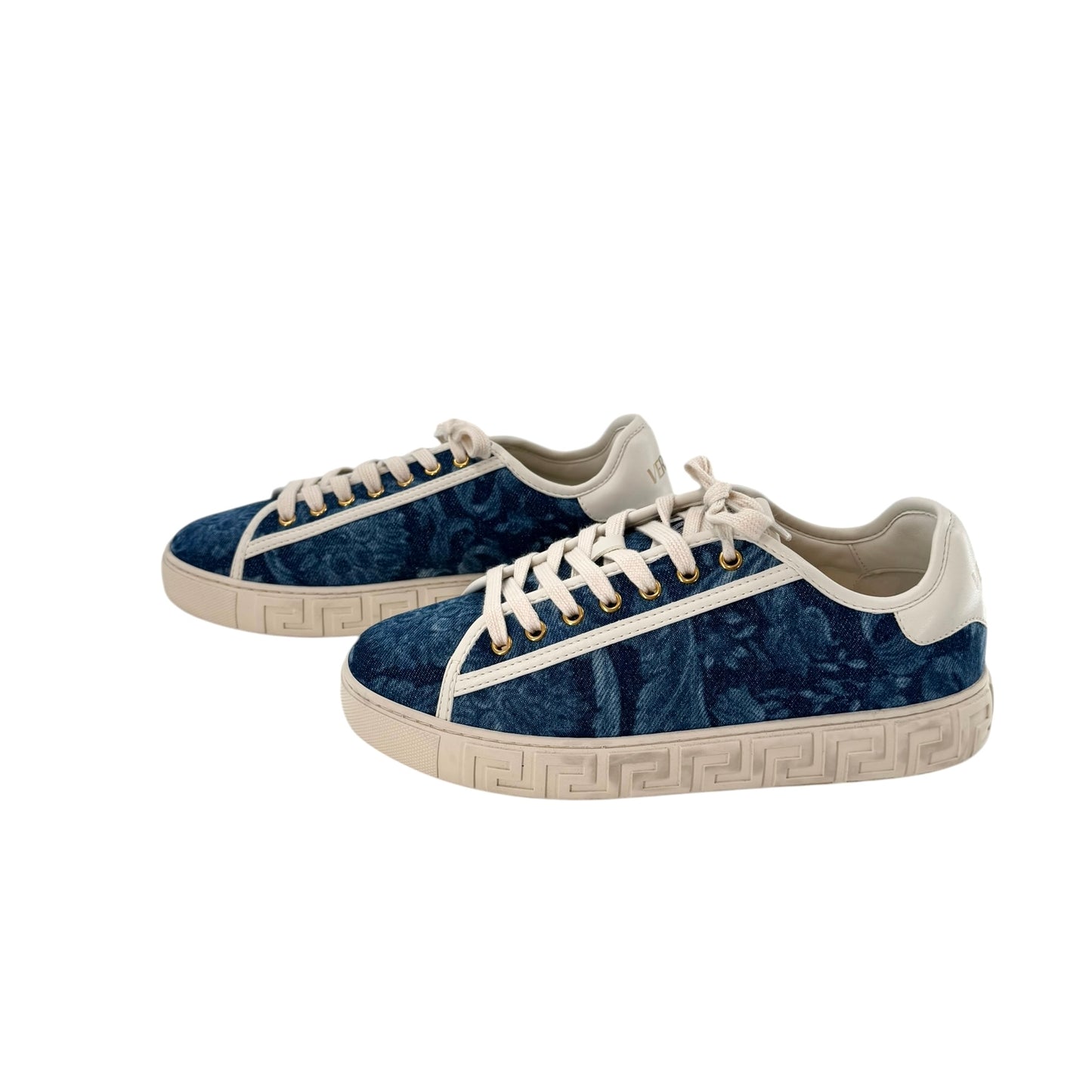 Versace Womens Greca Denim Sneakers- Size 39