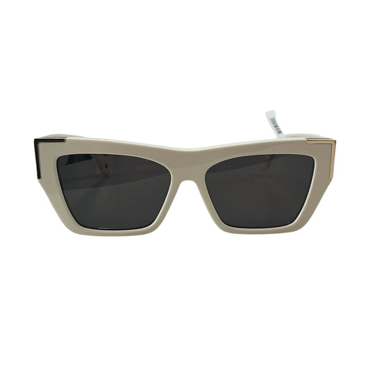 Palm Angels Hollywood Sunglasses in White with Gold Accents