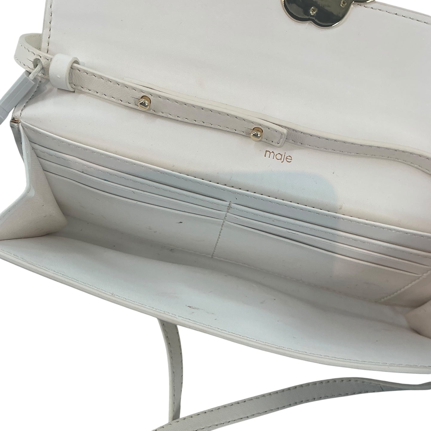 Maje Leather Bag With Clover Clasp
