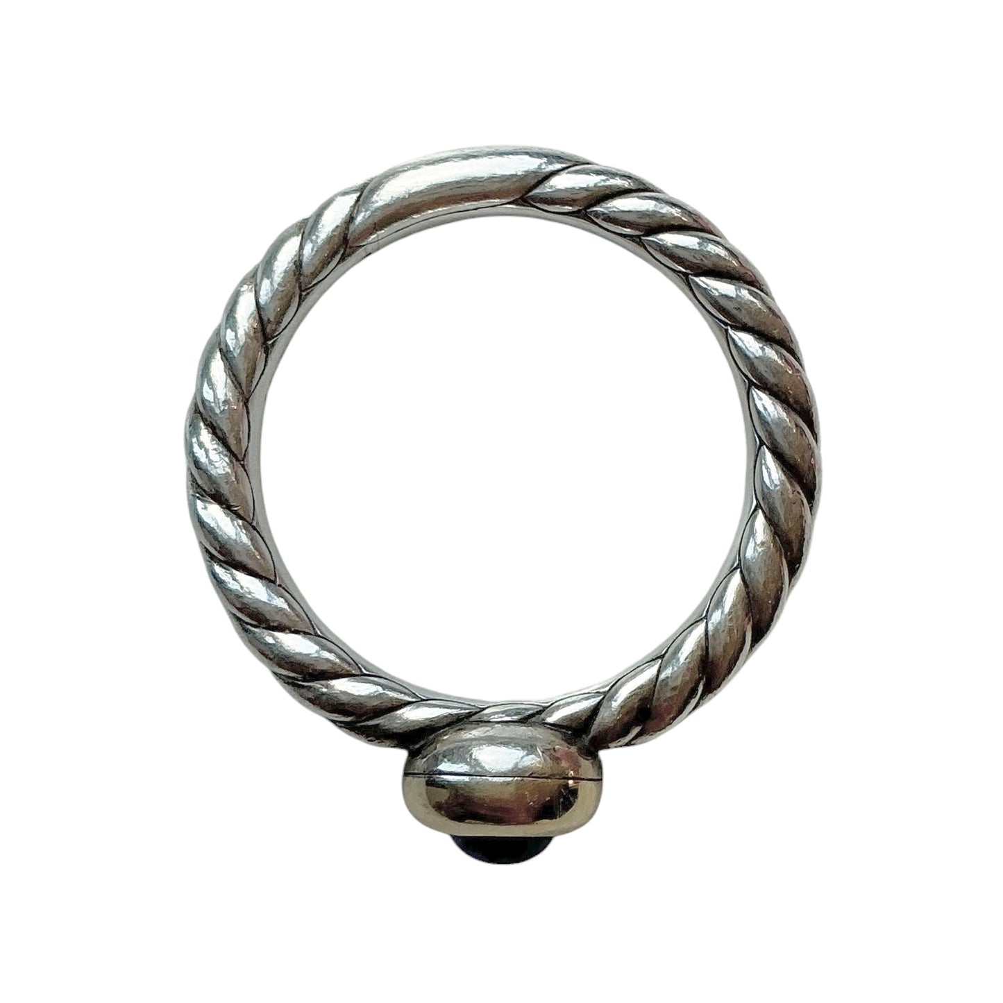David Yurman Petite Cable Lapis Lazuli Ring in Sterling Silver & 14K Gold