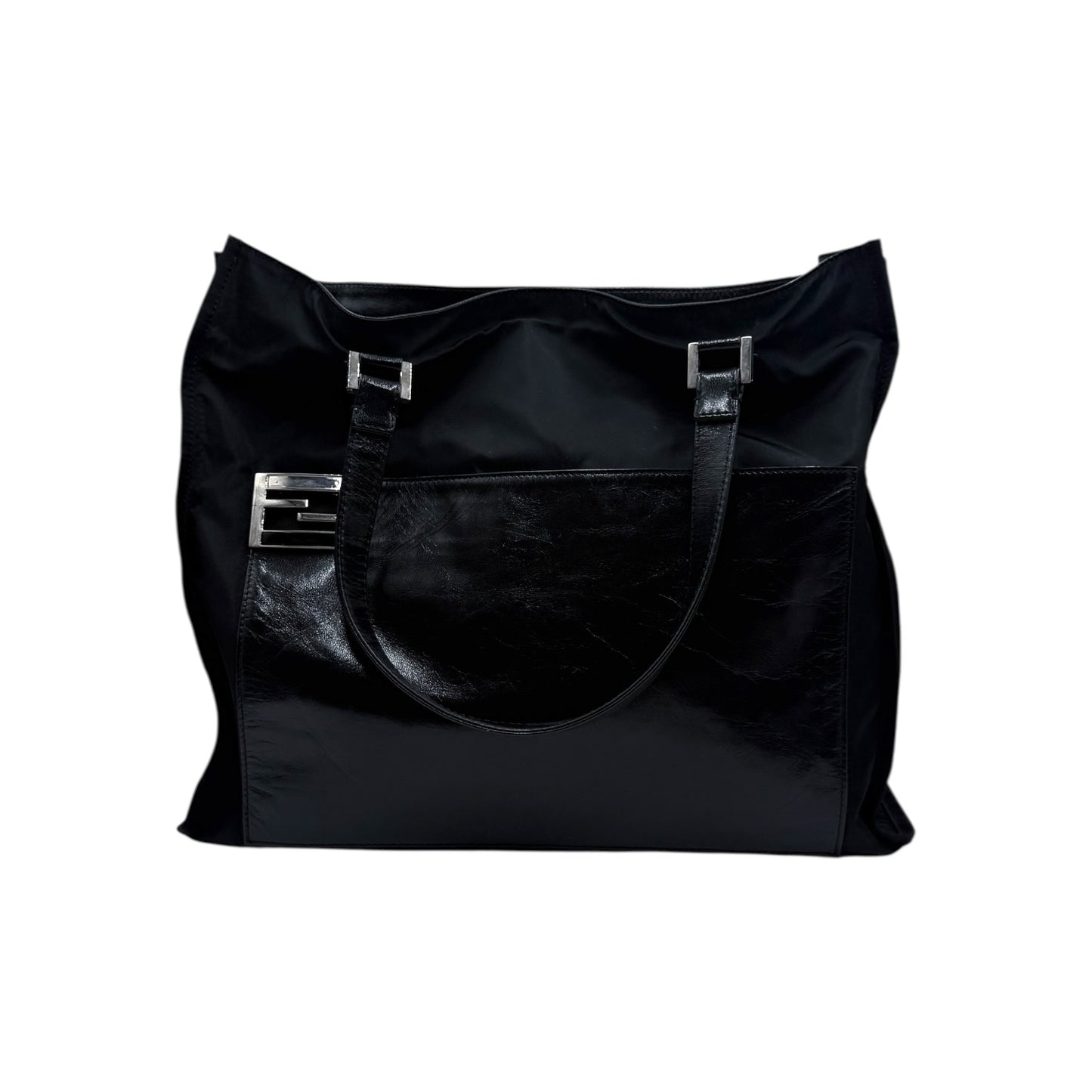 Fendi Nylon Leather Pocket Tote Bags