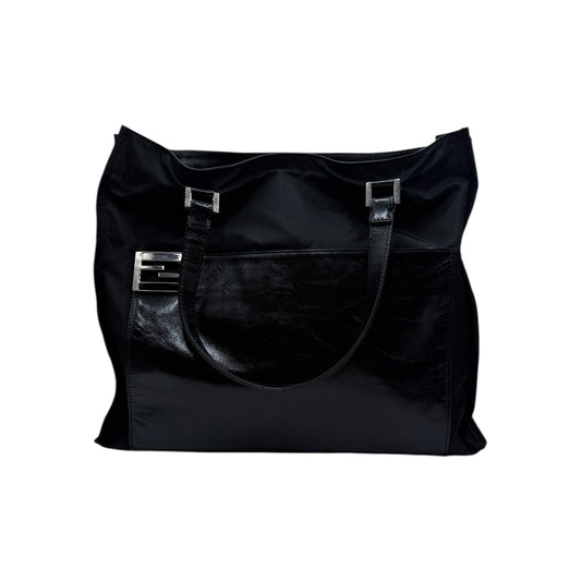 Fendi Nylon Leather Pocket Tote Bags