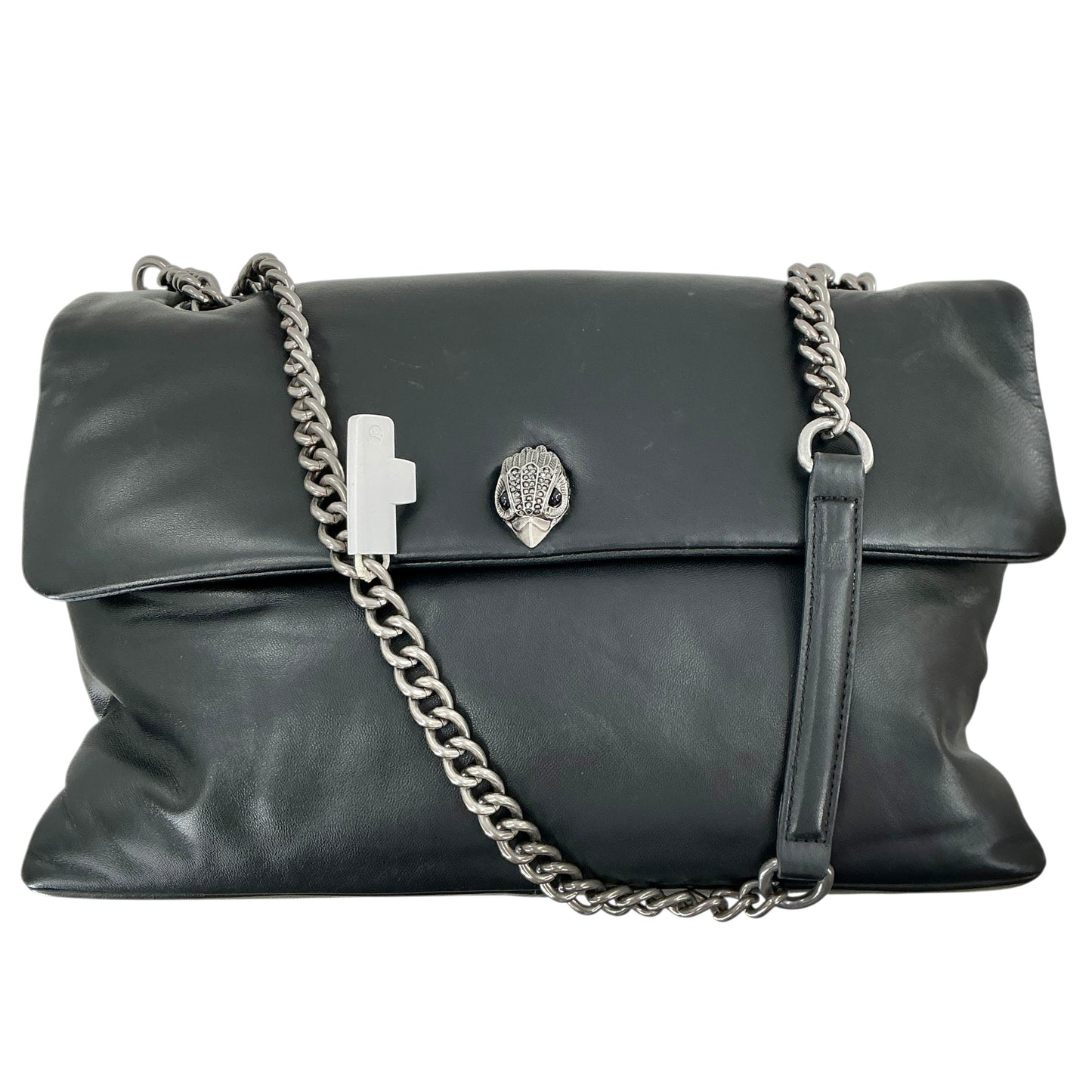 Kurt Geiger London XXL Kew Black Soft Puff Leather Convertible Shoulder Bag