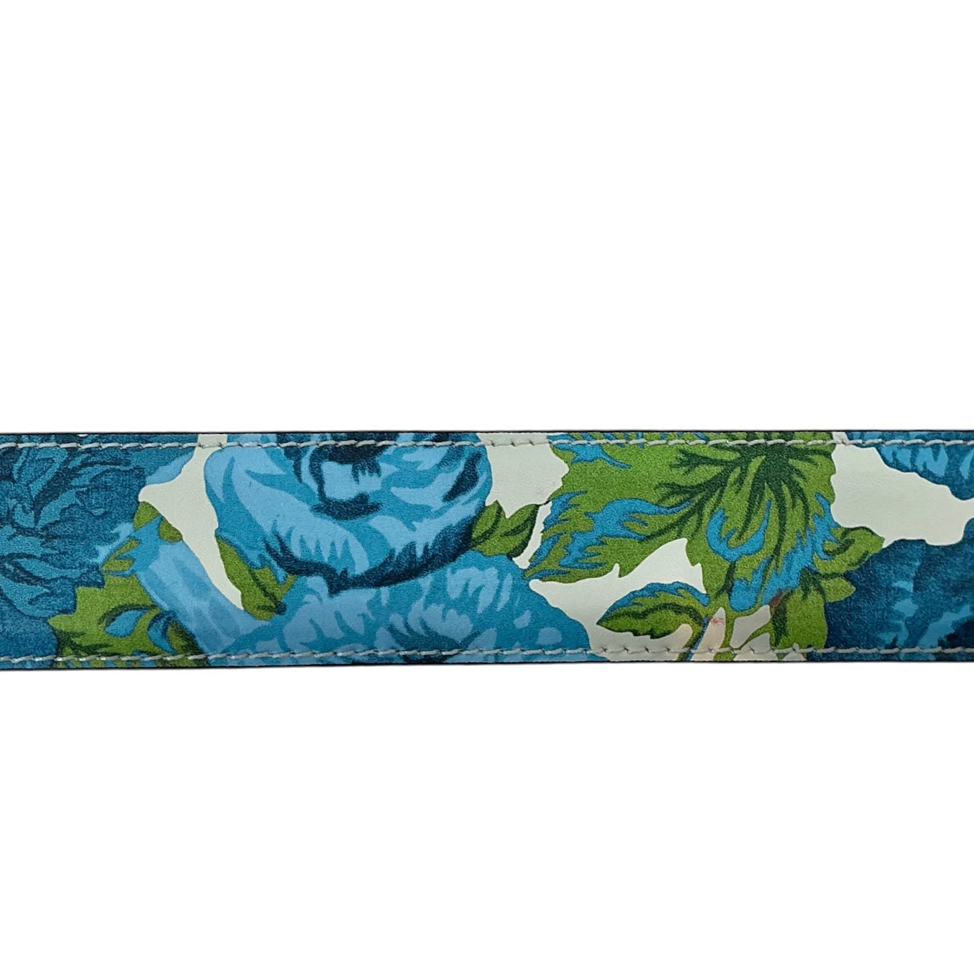 Moschino Floral Leather Logo Belt