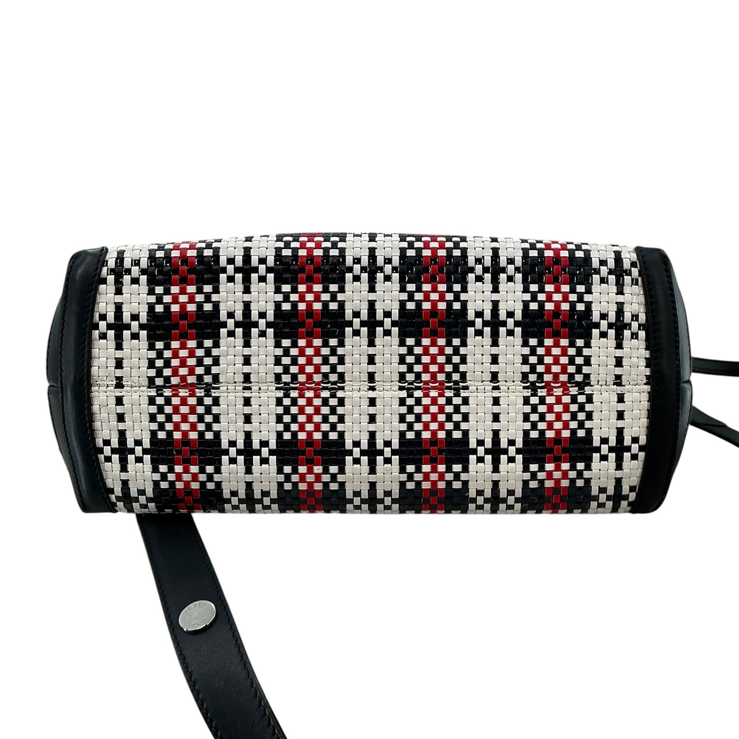 Fendi "By The Way" Small Multi-Color Woven Plaid Convertible Satchel/Crossbody