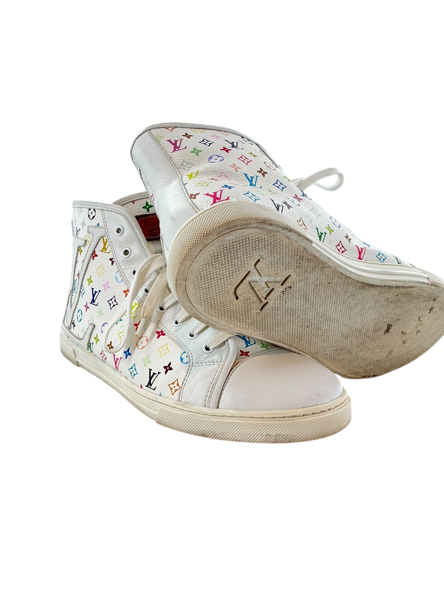 Louis Vuitton Limited Edition Takashi Murakami Multicolor Monogram Sneakers sz 39.5