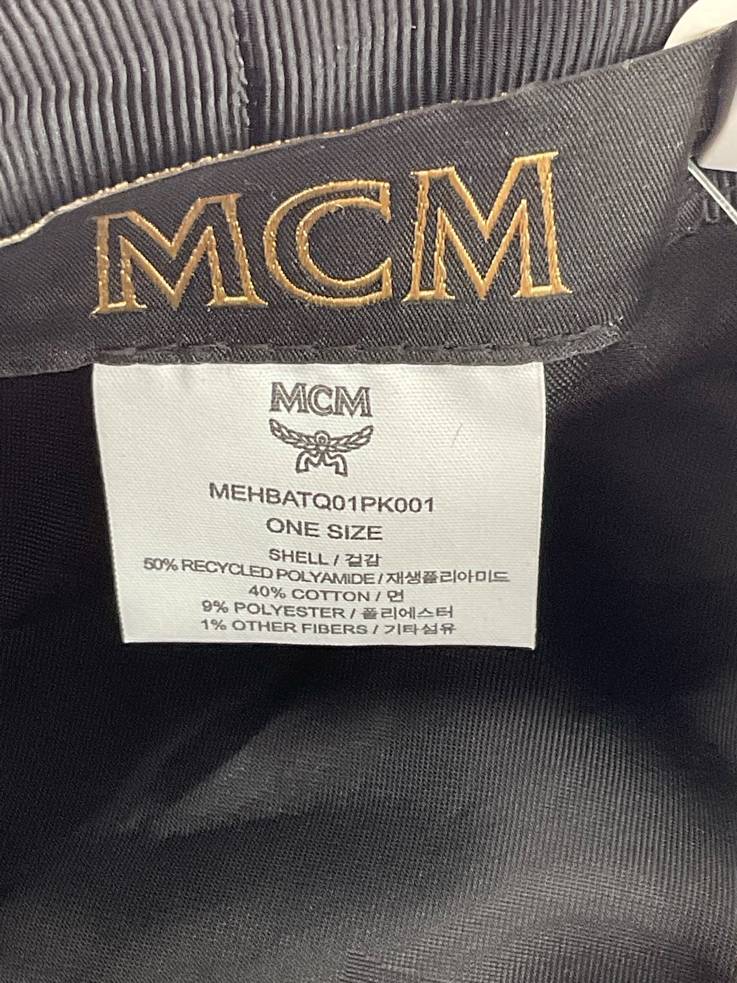 MCM Pink Monogram Denim Bucket Hat