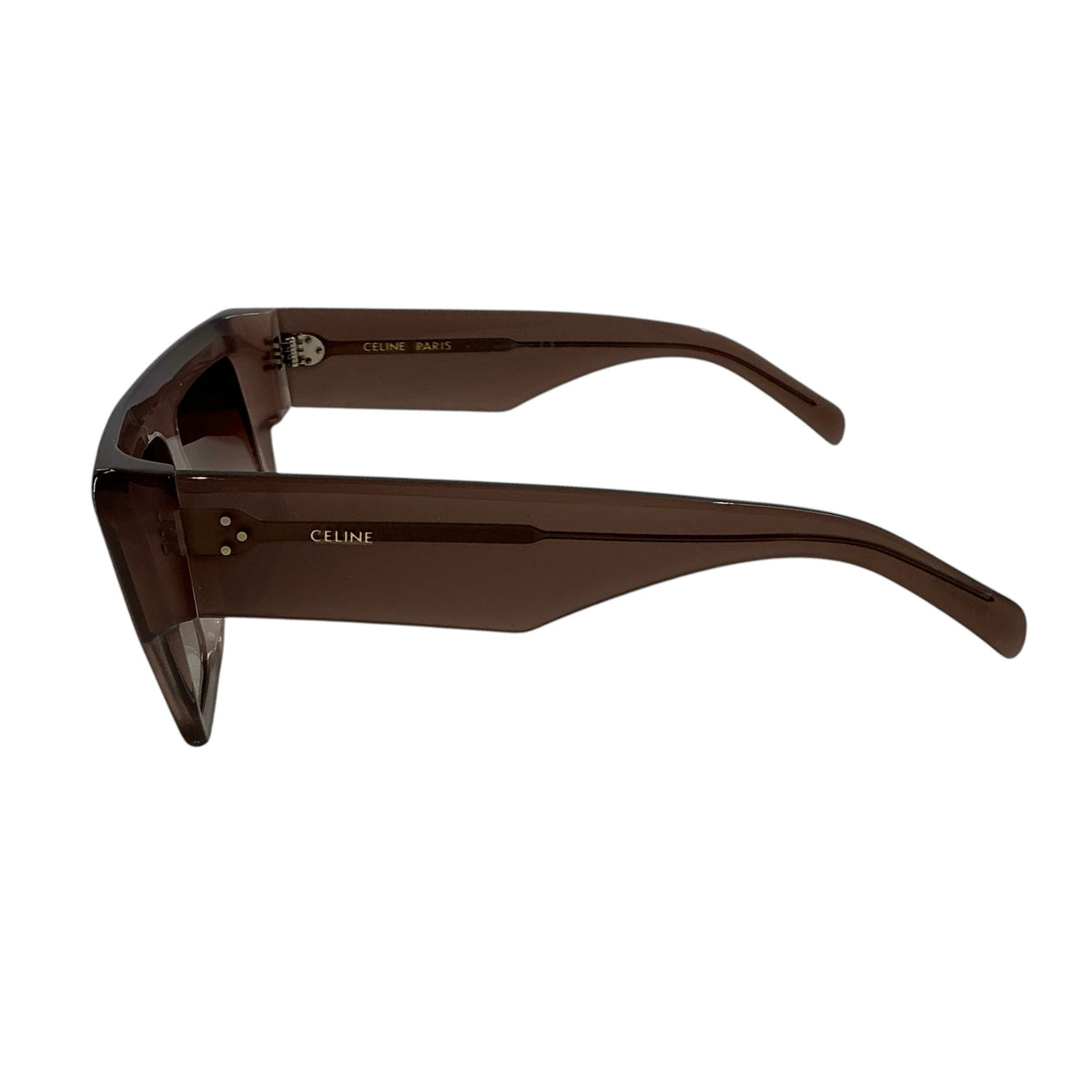 CELINE CL40092I Oversized Flat-Top Square Sunglasses – Transparent Brown Acetate