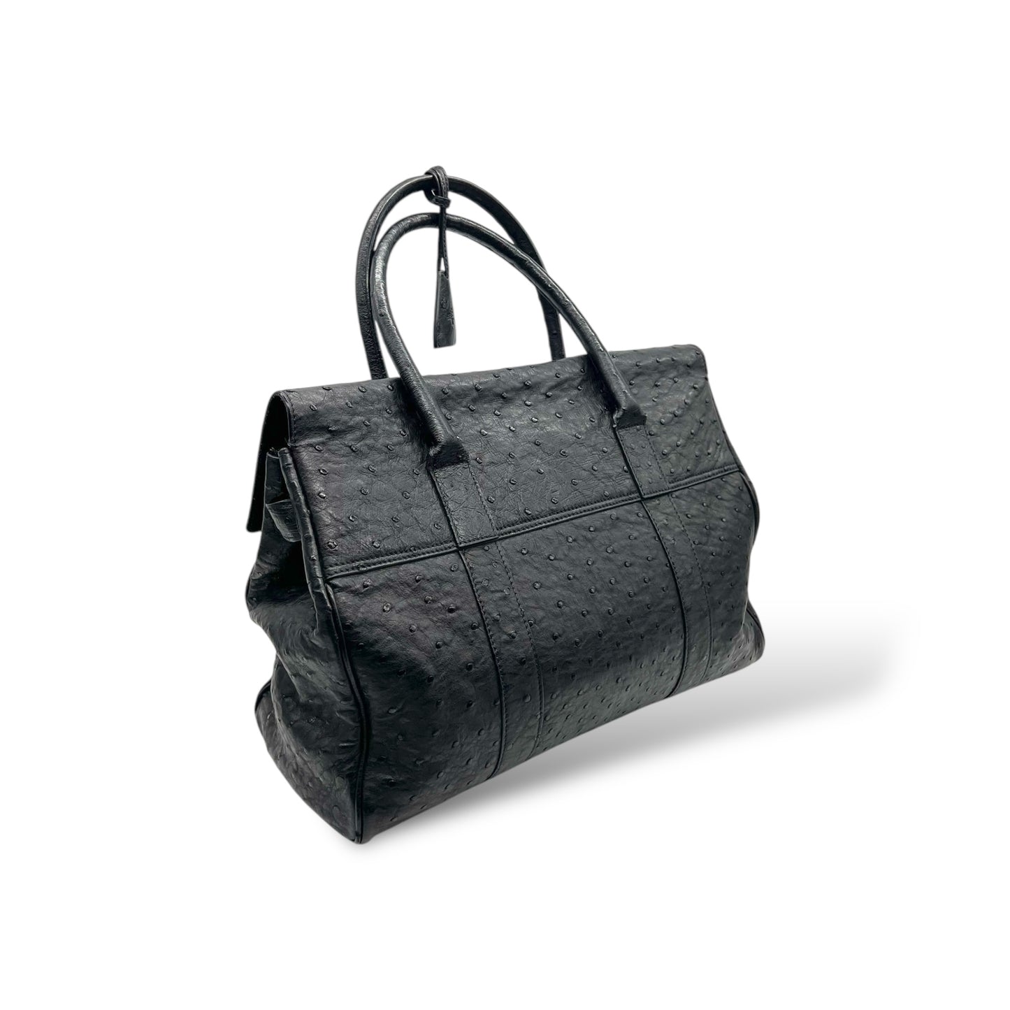 Mulberry Classic Bayswater in Black Ostrich Leather with Gold Hardware