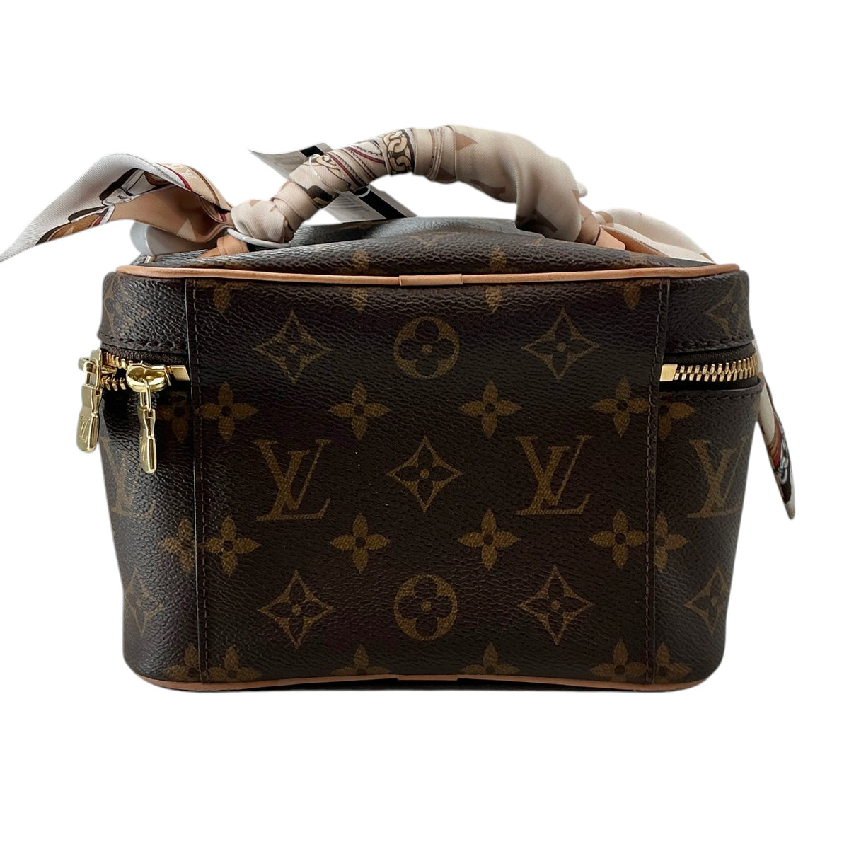 Louis Vuitton Monogram Nice Nano Vanity Case / Toiletry Pouch with Silk Bandeau Accent