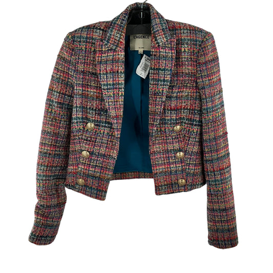 L'AGENCE Inez Cropped Multicolor Tweed Blazer