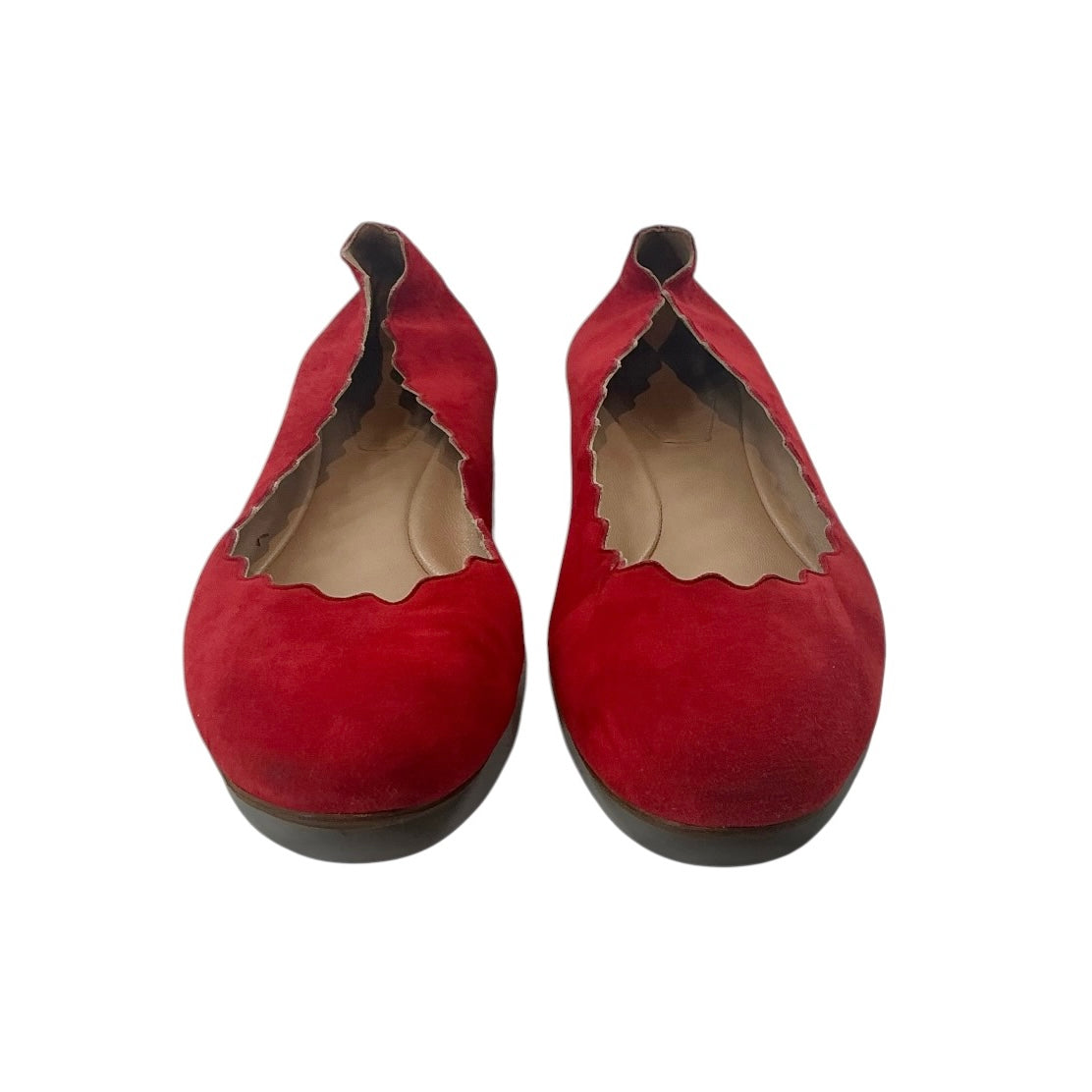 Chloé Lauren Scalloped Suede Ballet Flats