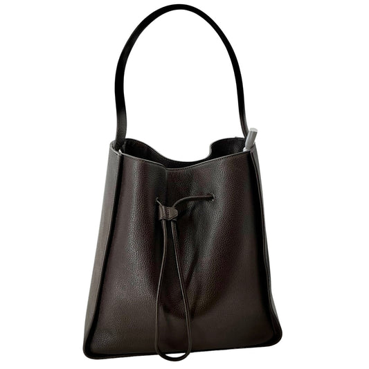 Phillip Lim Soleil Large Bucket Drawstring Bag Black Pebbled Leather