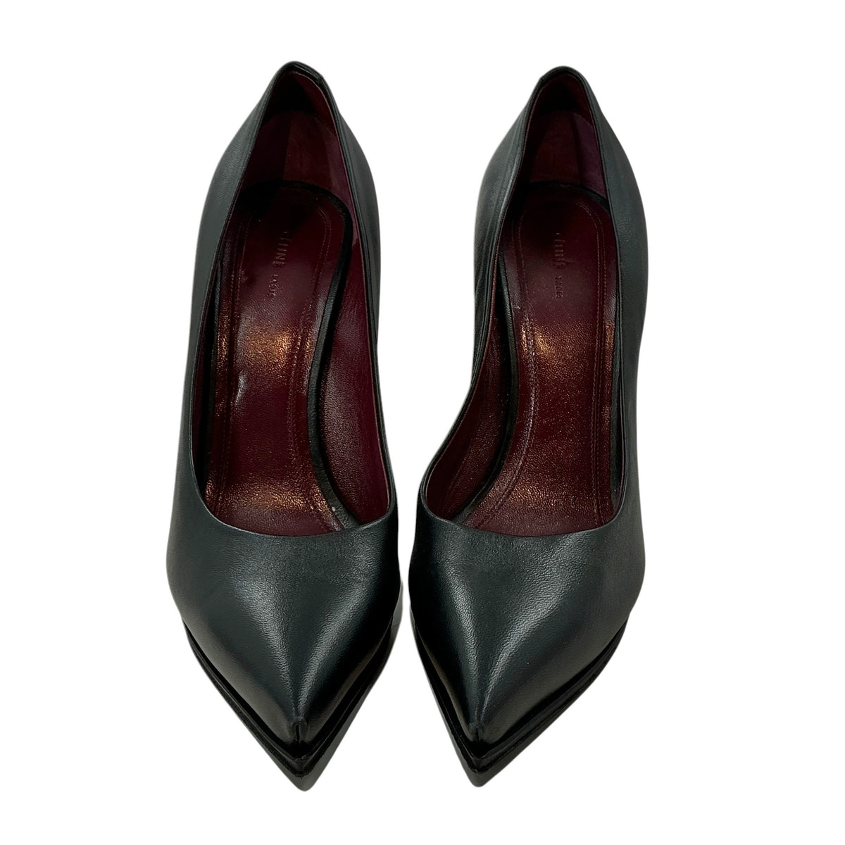 Celine Phoebe Philo AW 2012 Black Leather Pointed Wedge Pumps