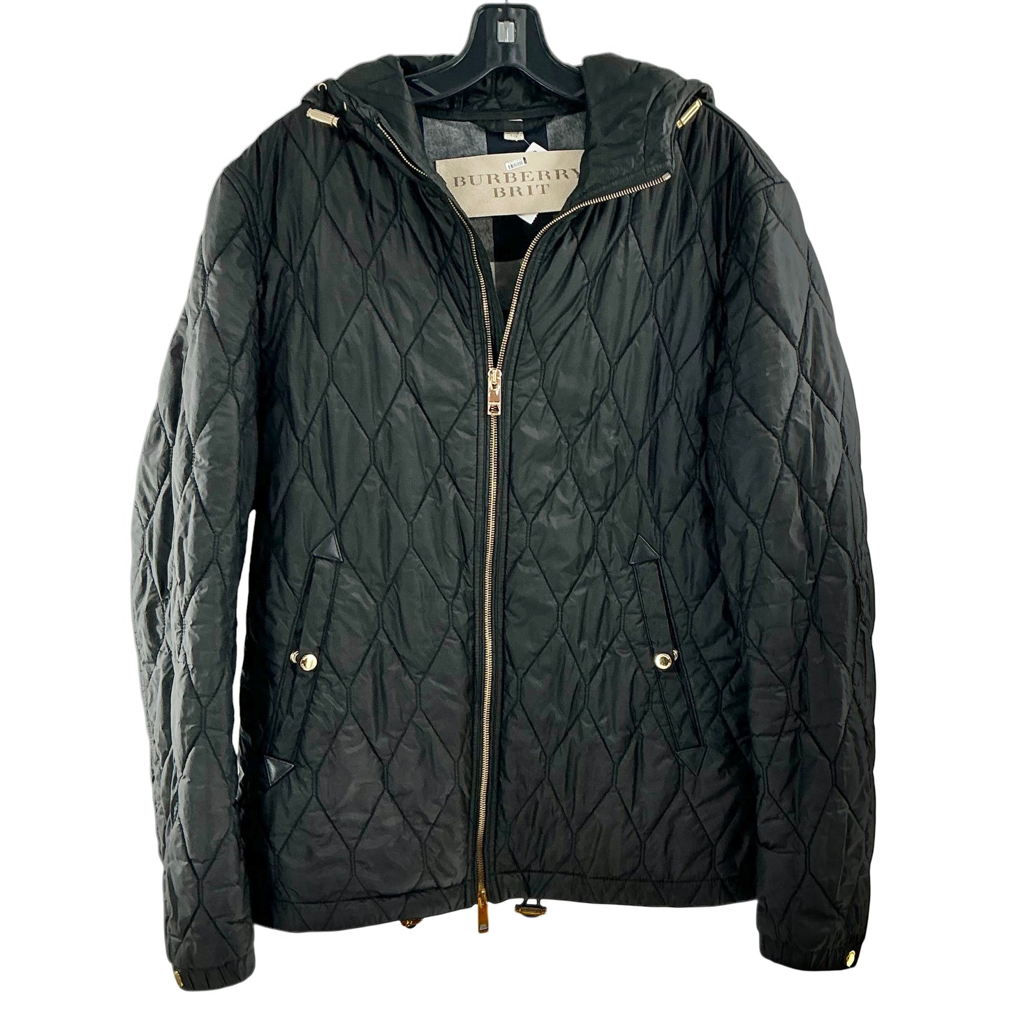 Burberry Brit Black Diamond Quilted Hooded Jacket