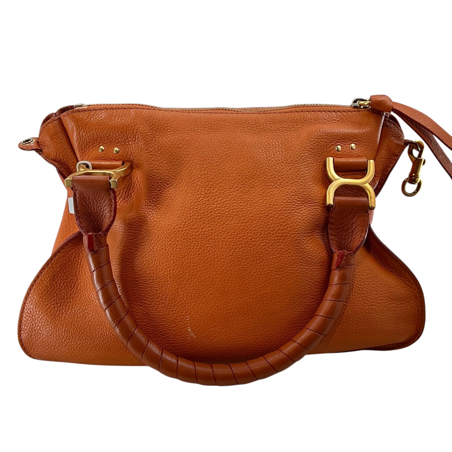 Chloé Marcie Medium Grained Leather Satchel - Orange