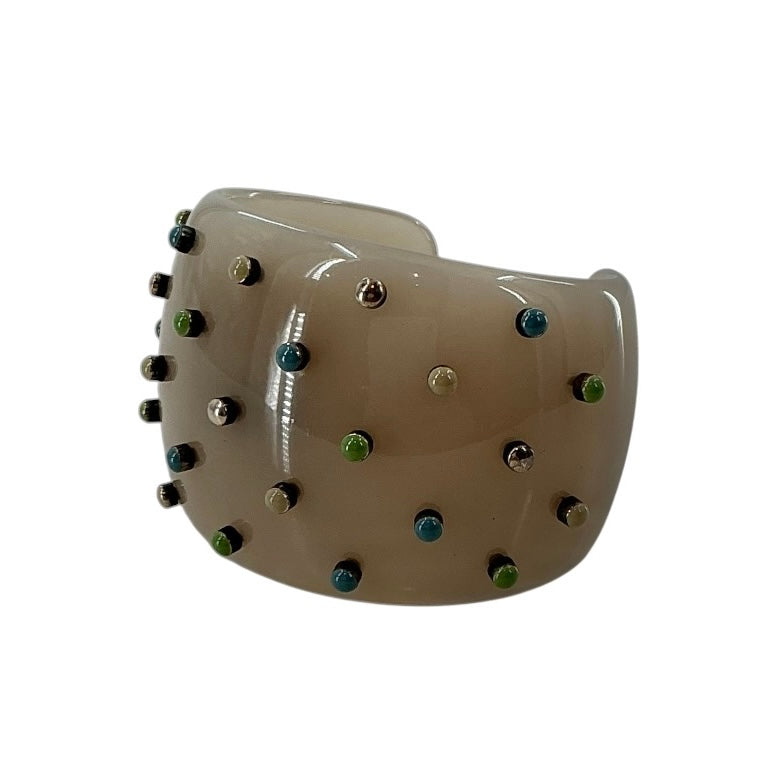 Bottega Veneta Studded Resin Cuff Bracelet