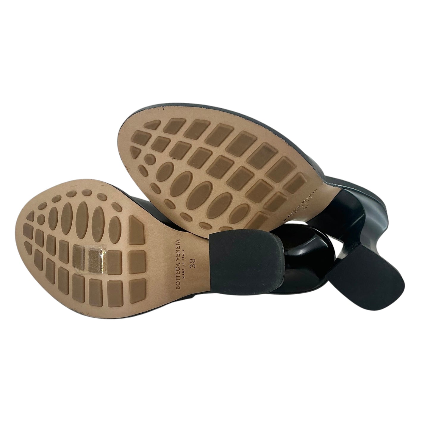 Bottega Veneta Black Patent Leather "Cha-Cha" Sculptural Heel Mules