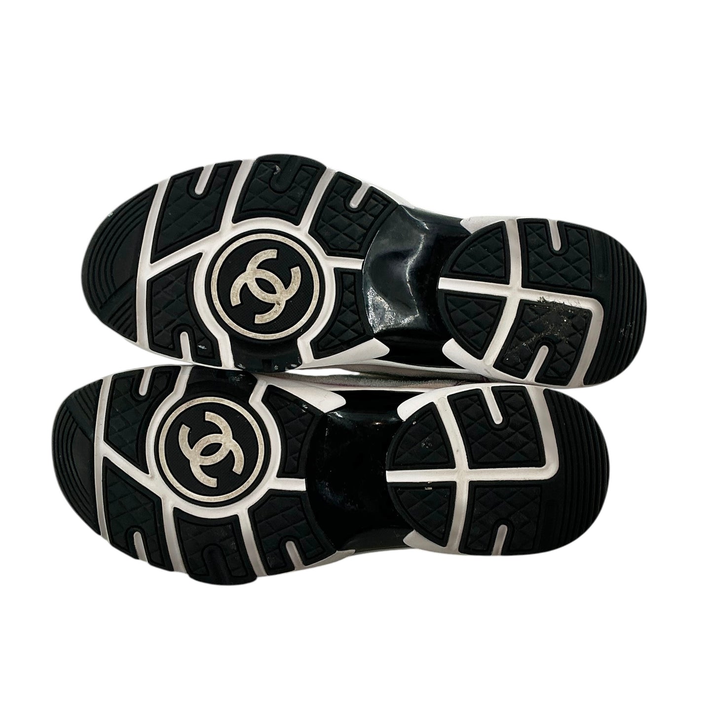 Chanel Multicolor Wool Suede Calfskin CC Sneakers