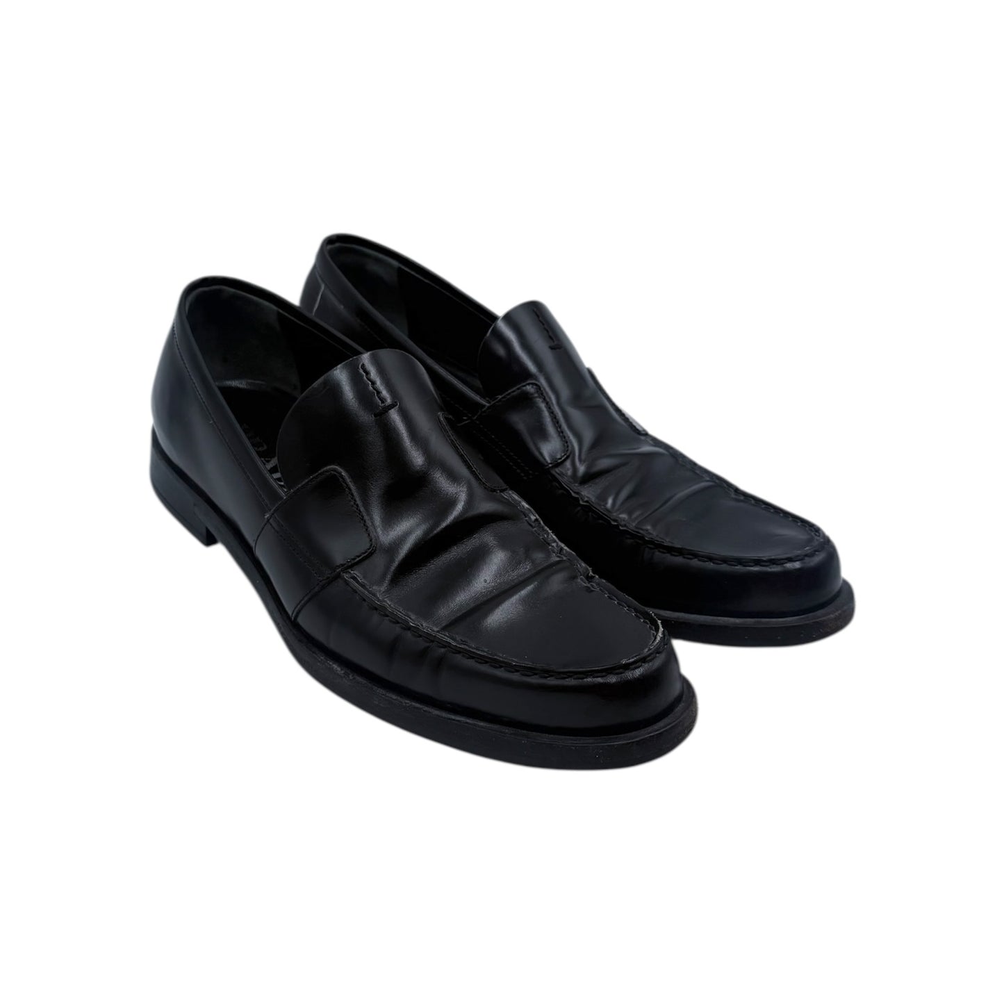 Prada Black Leather Dress Loafers