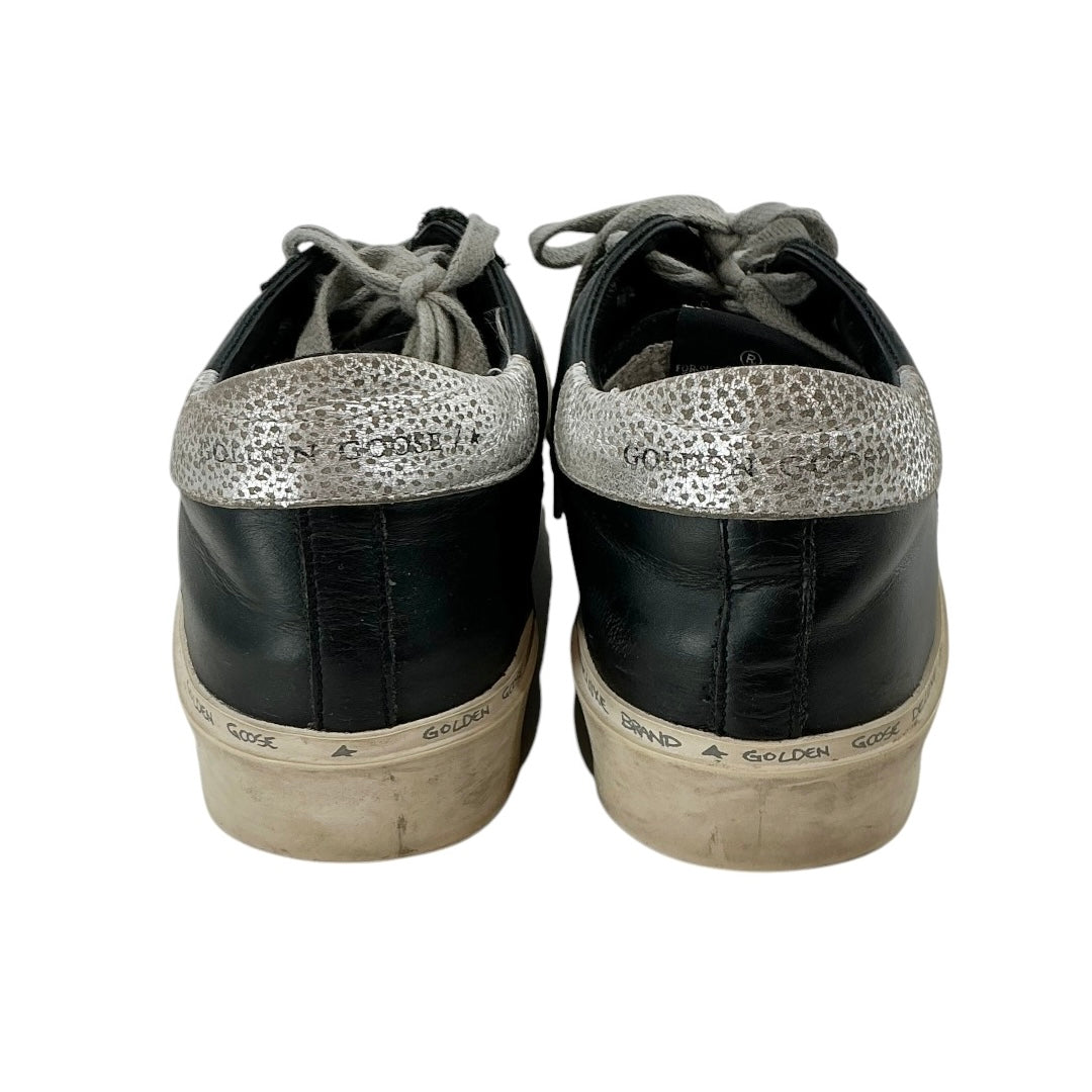 GOLDEN GOOSE HI STAR BLACK LEATHER SNEAKERS