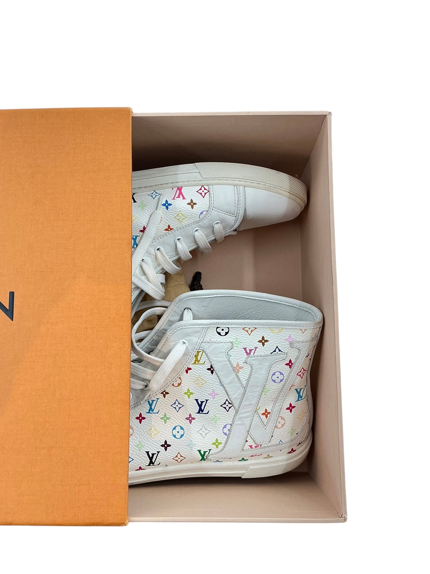 Louis Vuitton Limited Edition Takashi Murakami Multicolor Monogram Sneakers sz 39.5