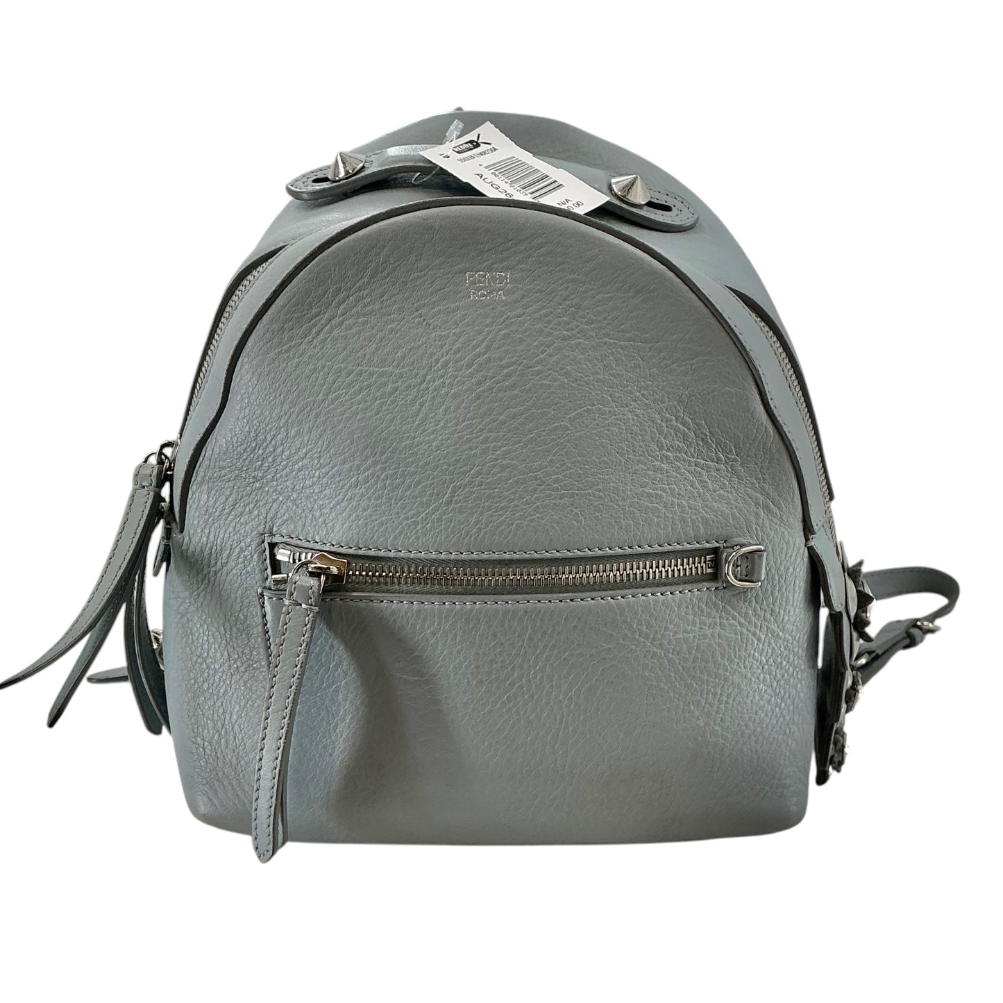 Fendi "By The Way" Mini Embellished Leather Backpack – Slate Blue / Gray