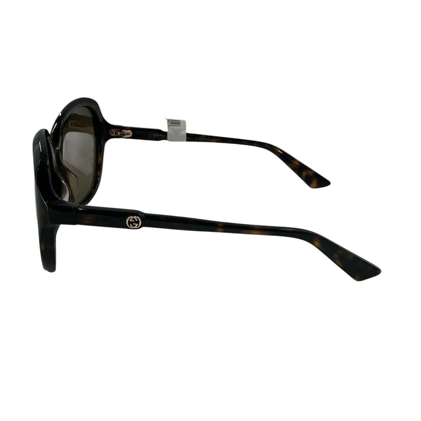 Gucci Women’s GG0489SA Dark Havana / Tortoise Oversized Round Sunglasses