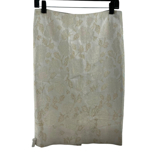 Dolce & Gabbana Cream Floral Brocade Pencil Skirt