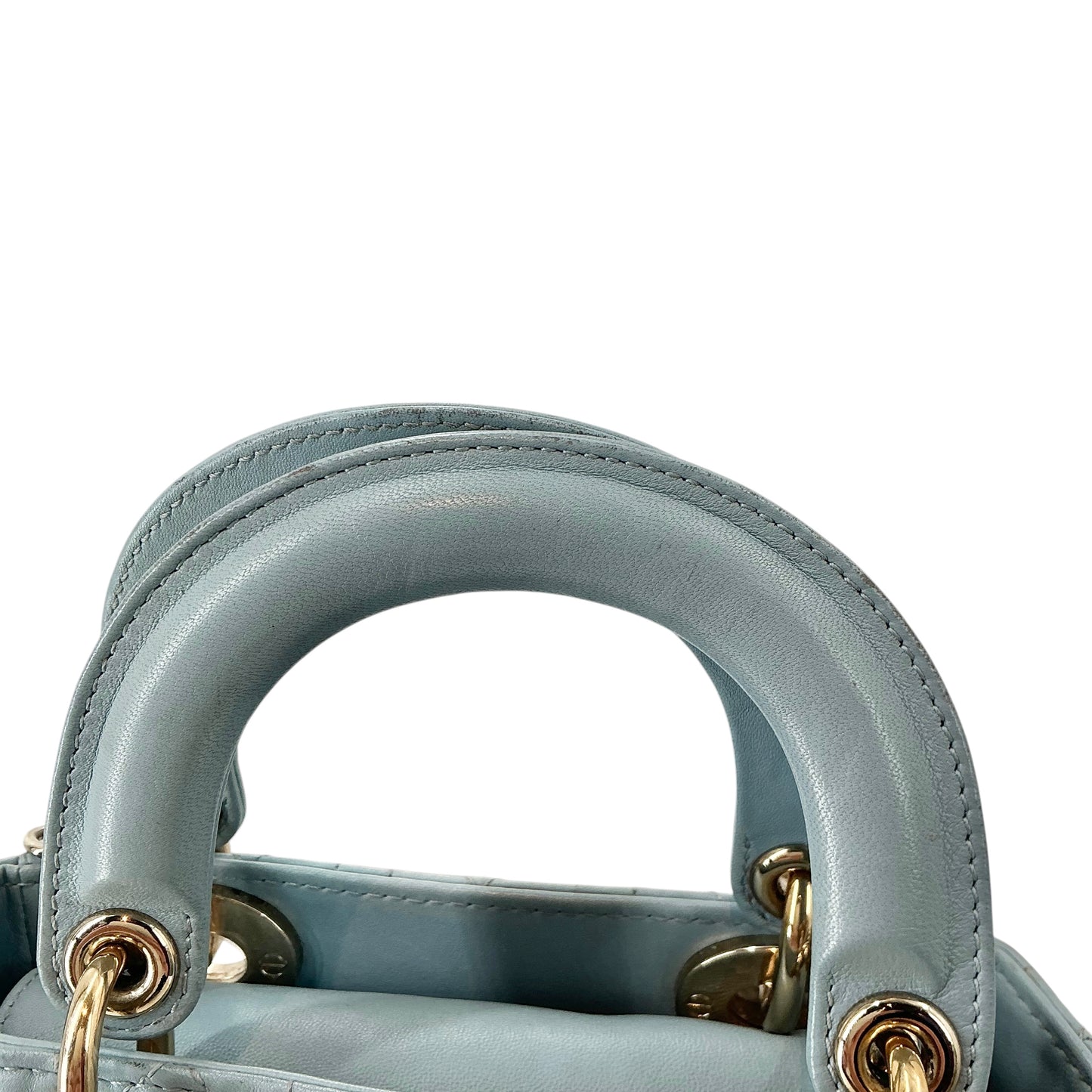 Christian Dior Mini Lady Dior Bag - Light Blue/Cloud Blue Cannage Lambskin