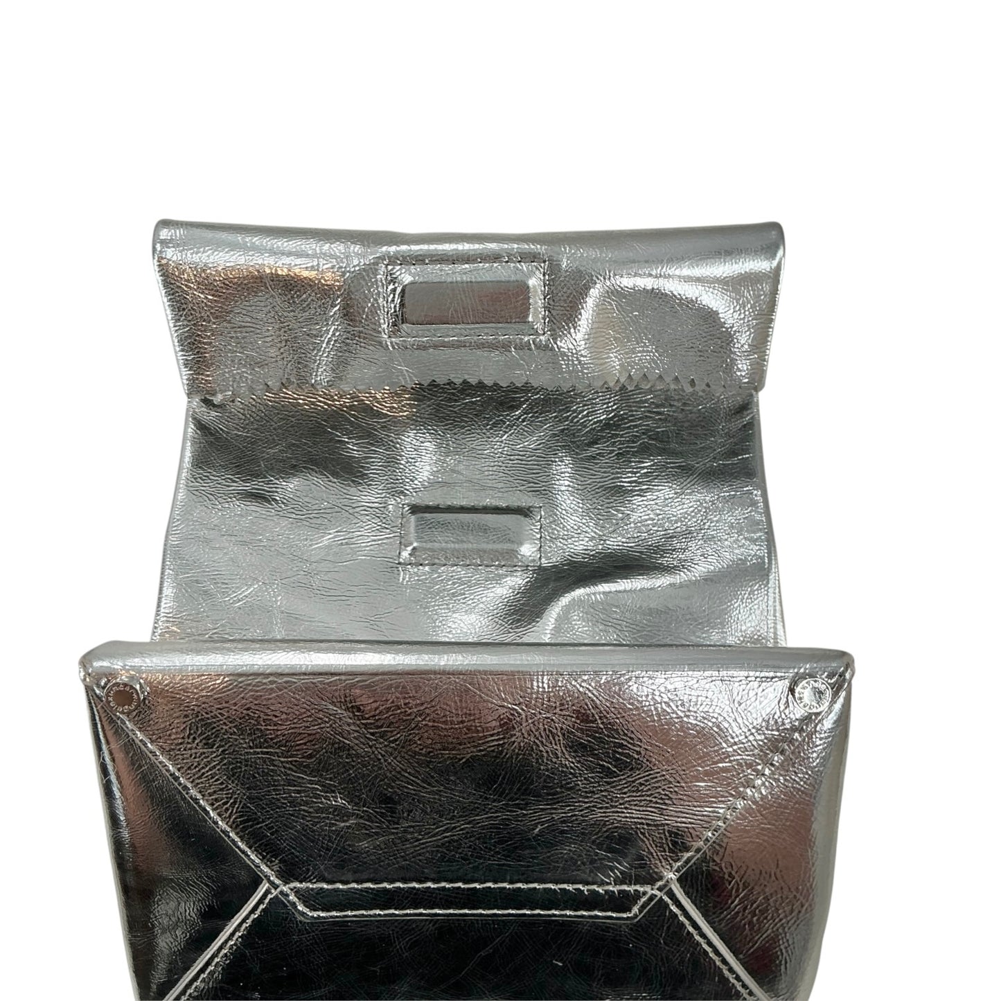 Alexander Wang Metallic Silver Lunch Bag Fold-Over Clutch Bag