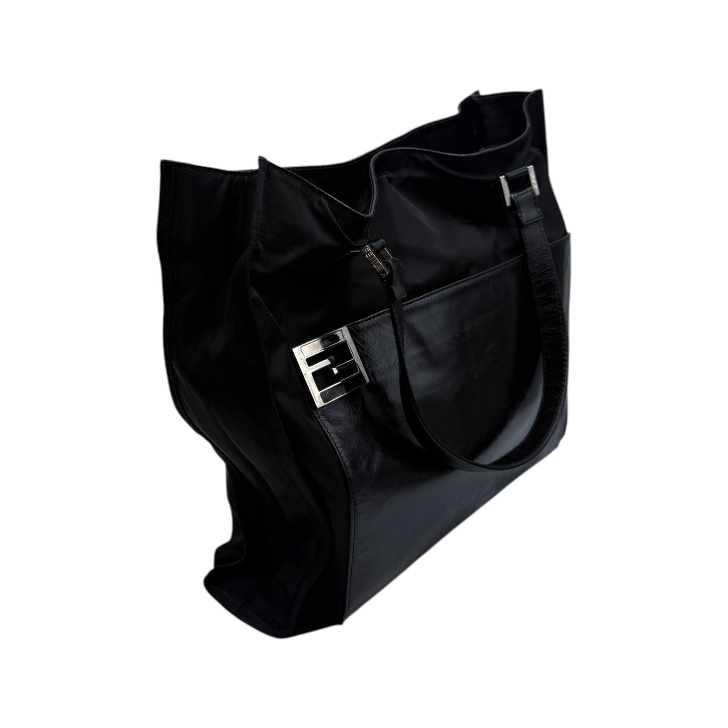 Fendi Nylon Leather Pocket Tote Bags