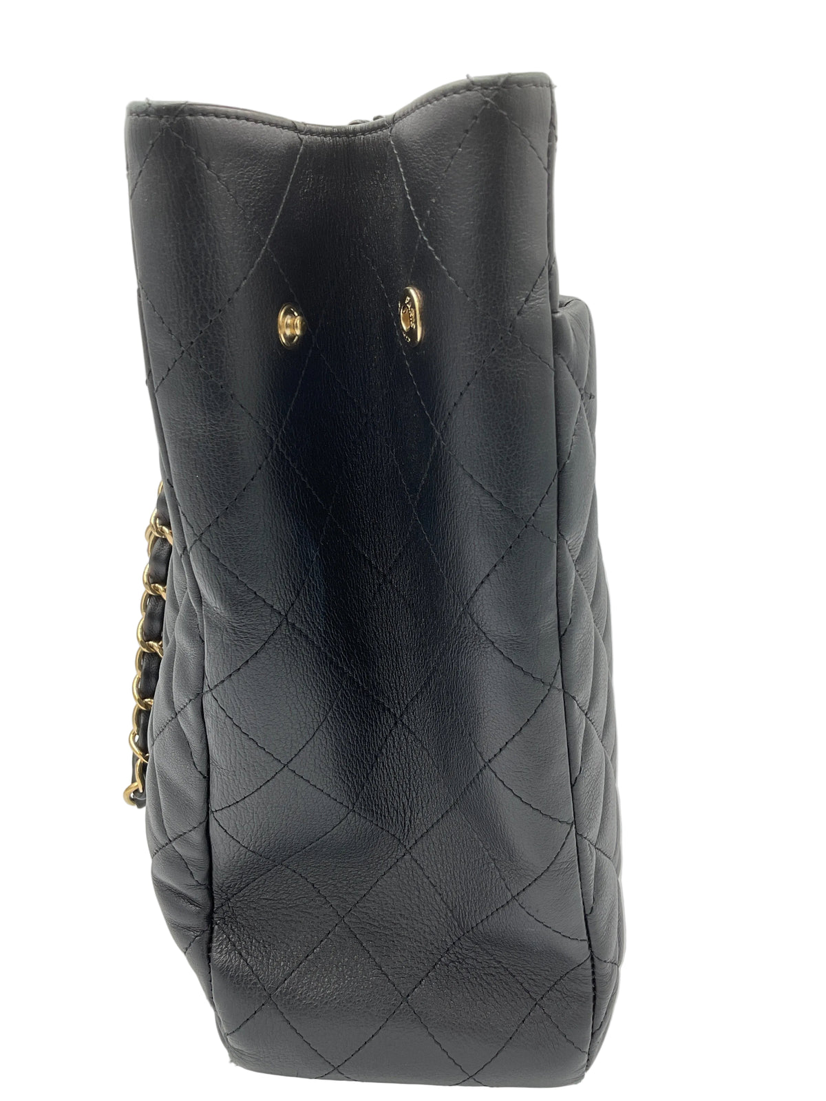 Chanel Black Leather Quilted Timeless Shopping Tote
