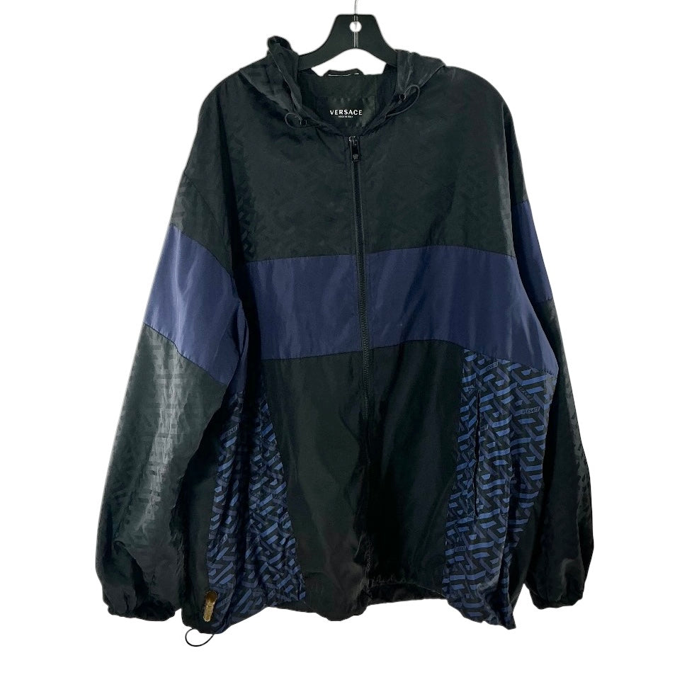 Versace Men’s La Greca Panelled Hooded Windbreaker Jacket